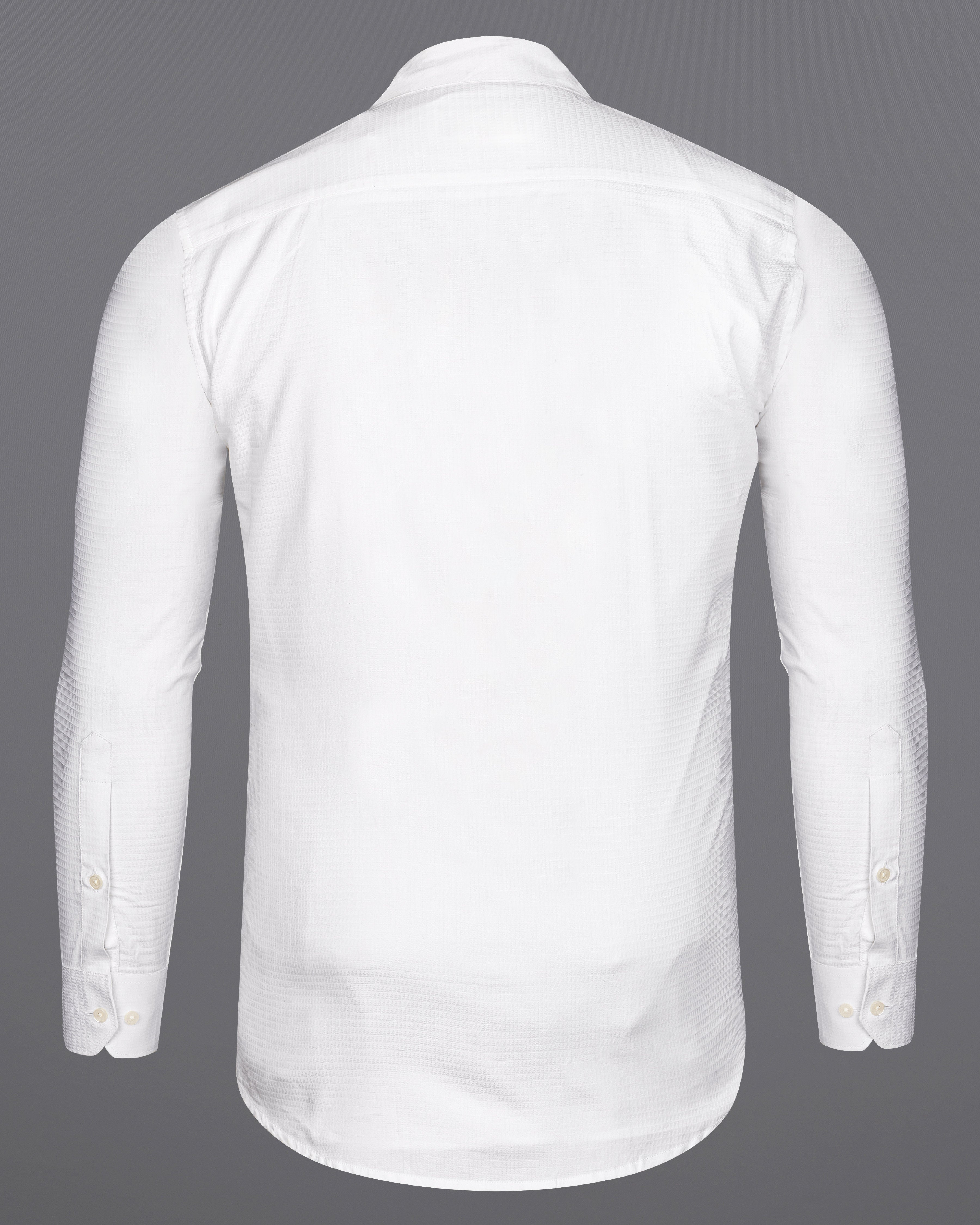 Bright White Dobby Textured Premium Giza Cotton Bohemian Inspired Designer Shirt