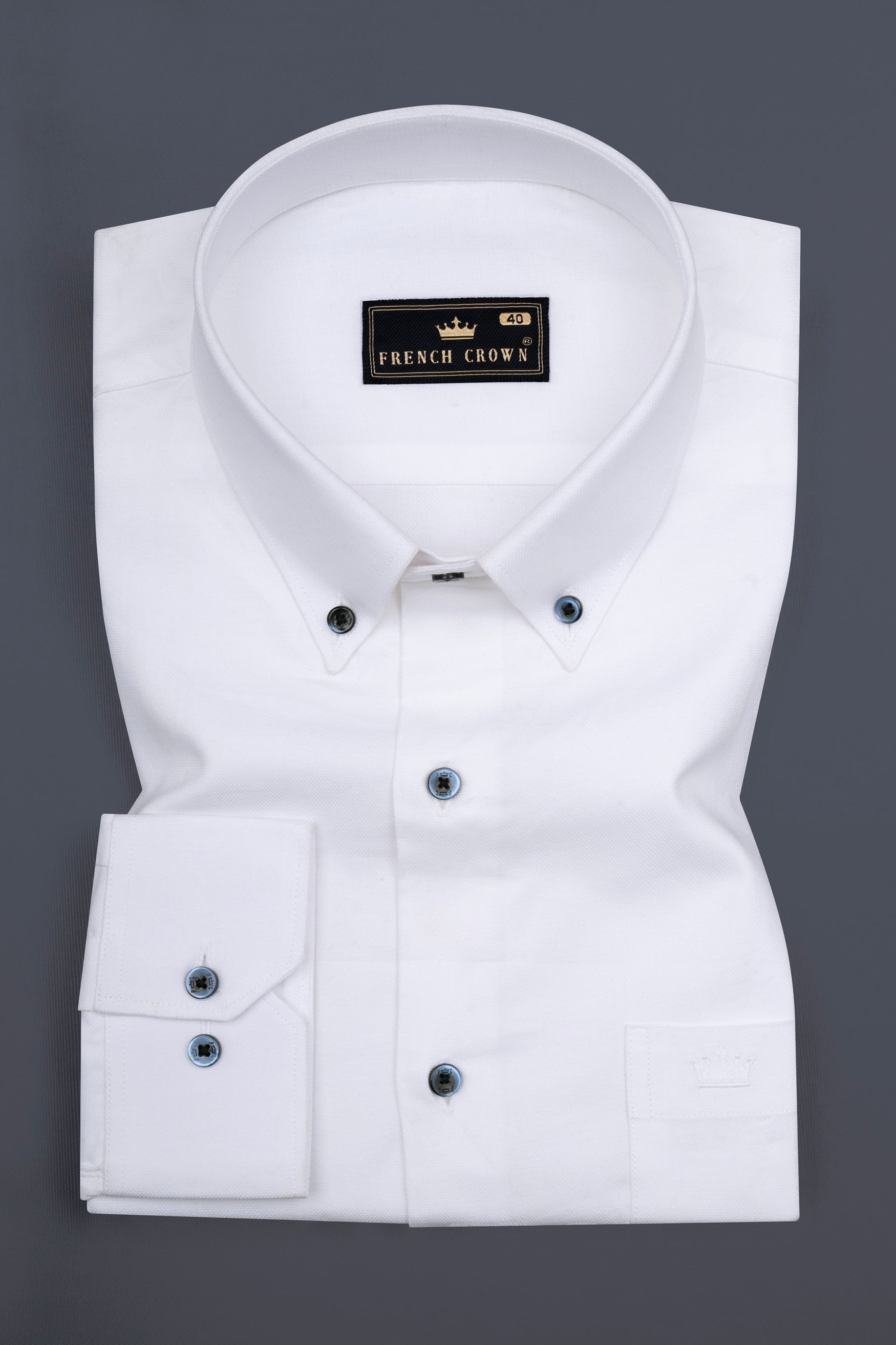 Bright White Dobby Textured Premium Giza Cotton Shirt