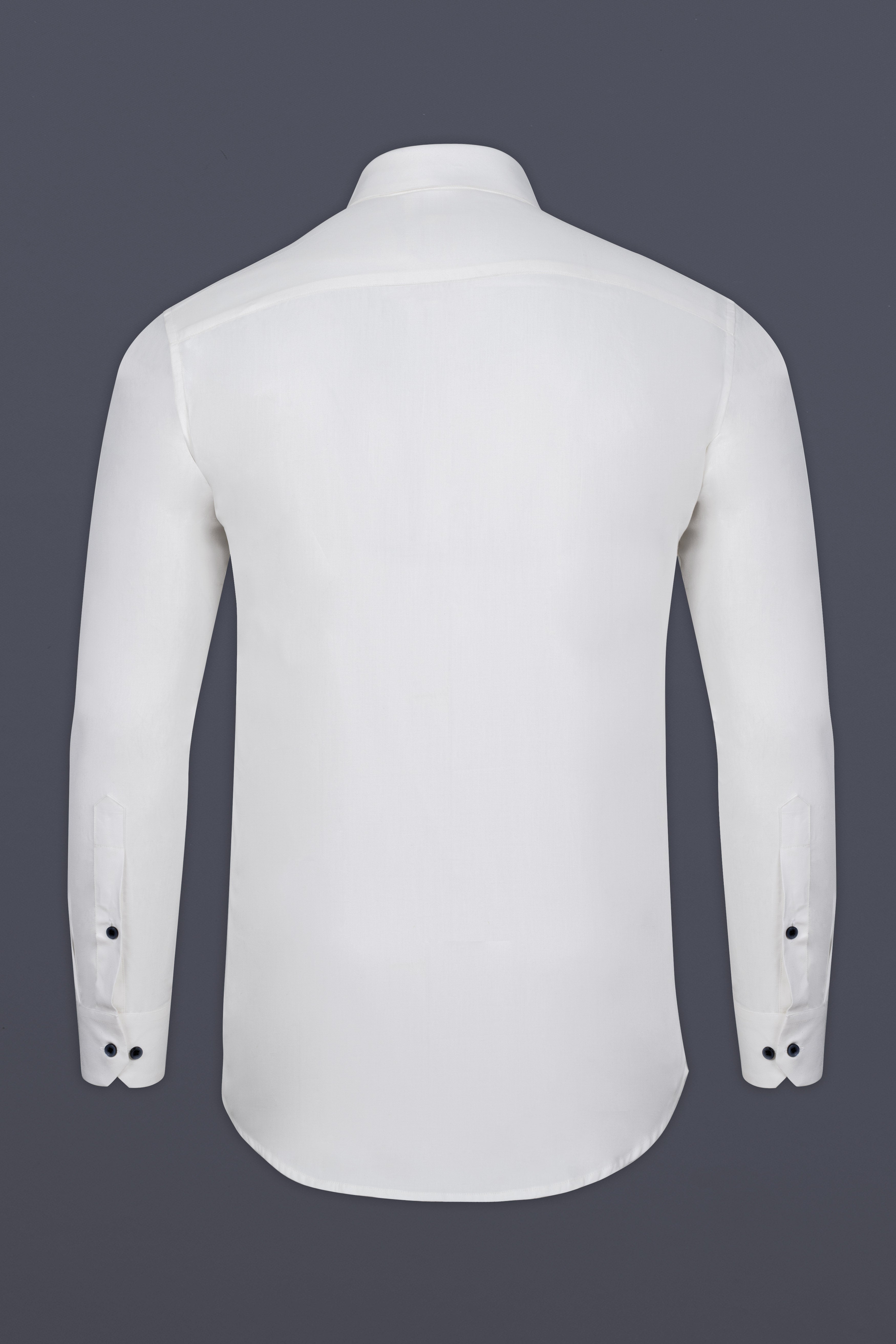 Bright White Dobby Textured Premium Giza Cotton Shirt