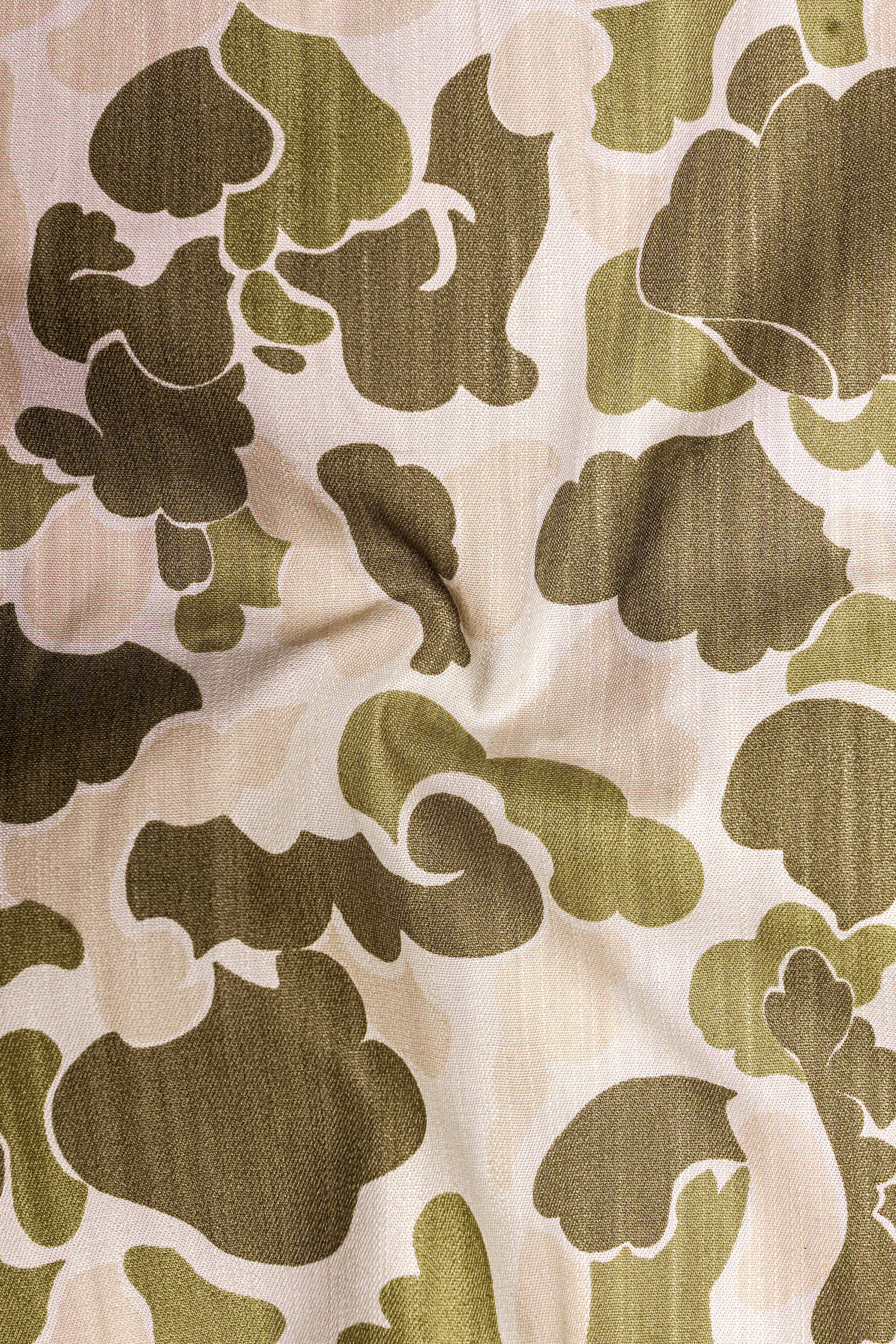 Pinoccchio Cream with Mocha Brown Printed Royal Oxford Shirt