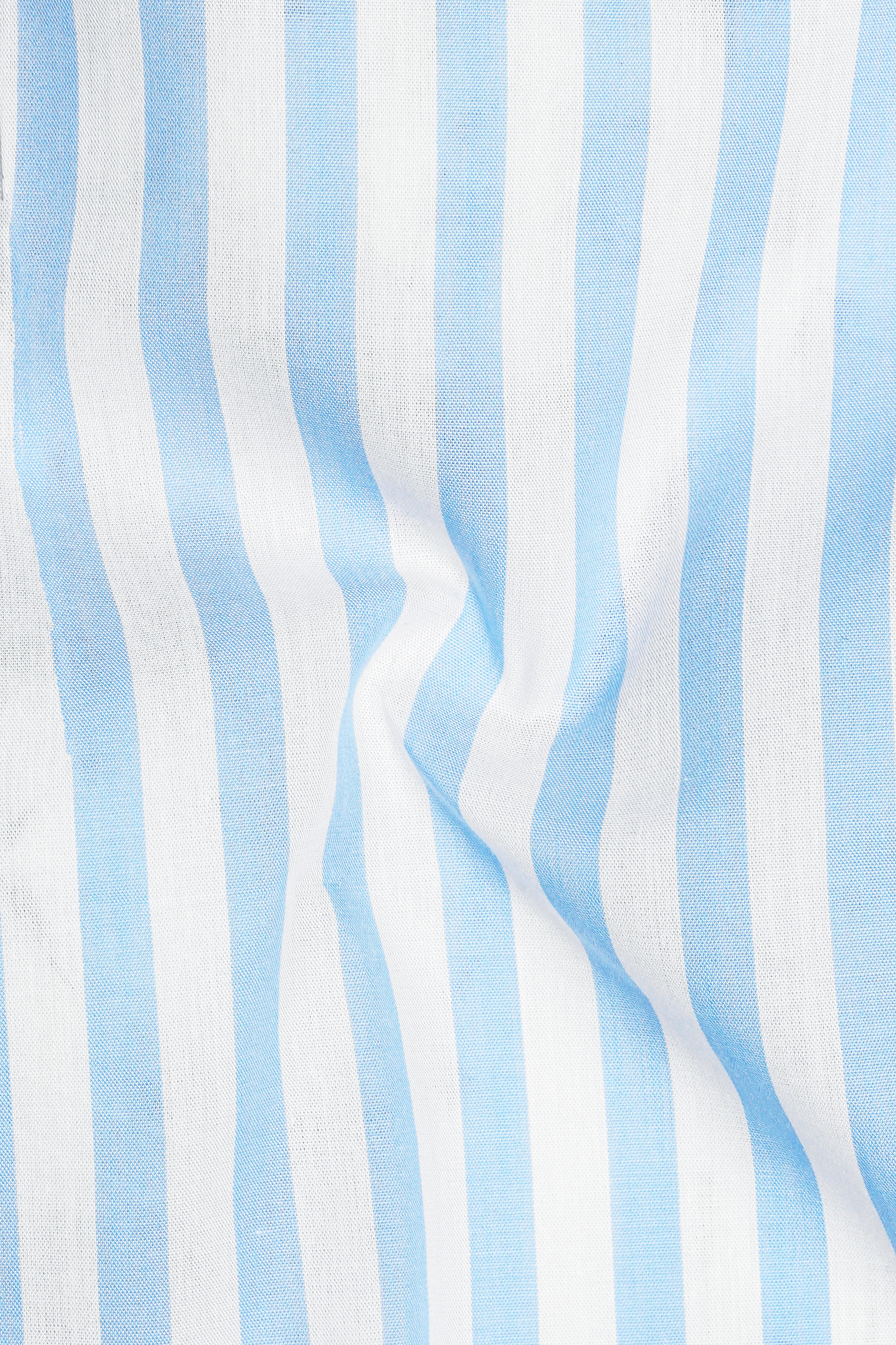 Glacier Blue and White Striped Premium Cotton Kurta Shirt