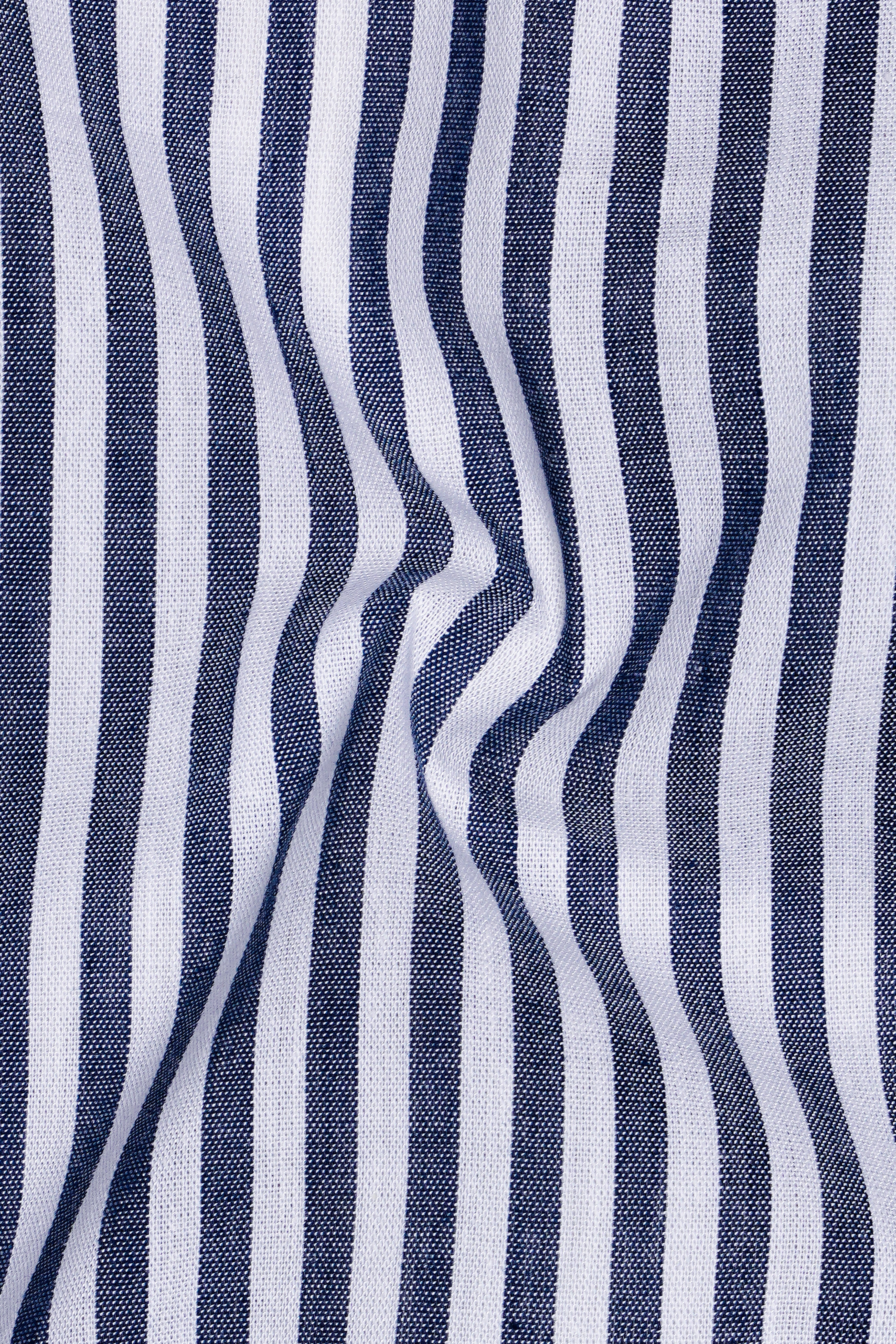Shuttle Grey and White Striped Premium Cotton Kurta Shirt