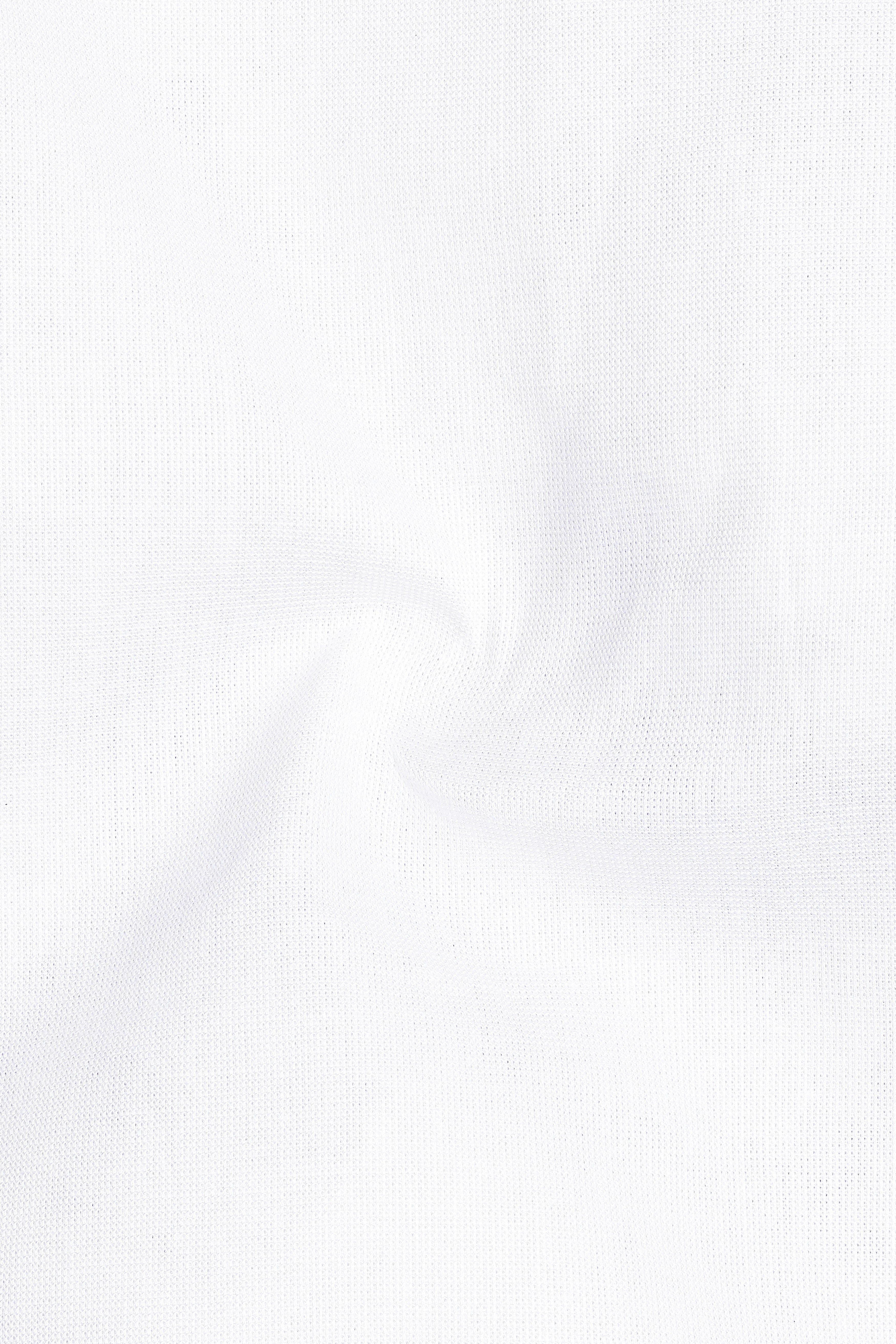 Bright White with Blue Threadwork Chambray Designer Shirt