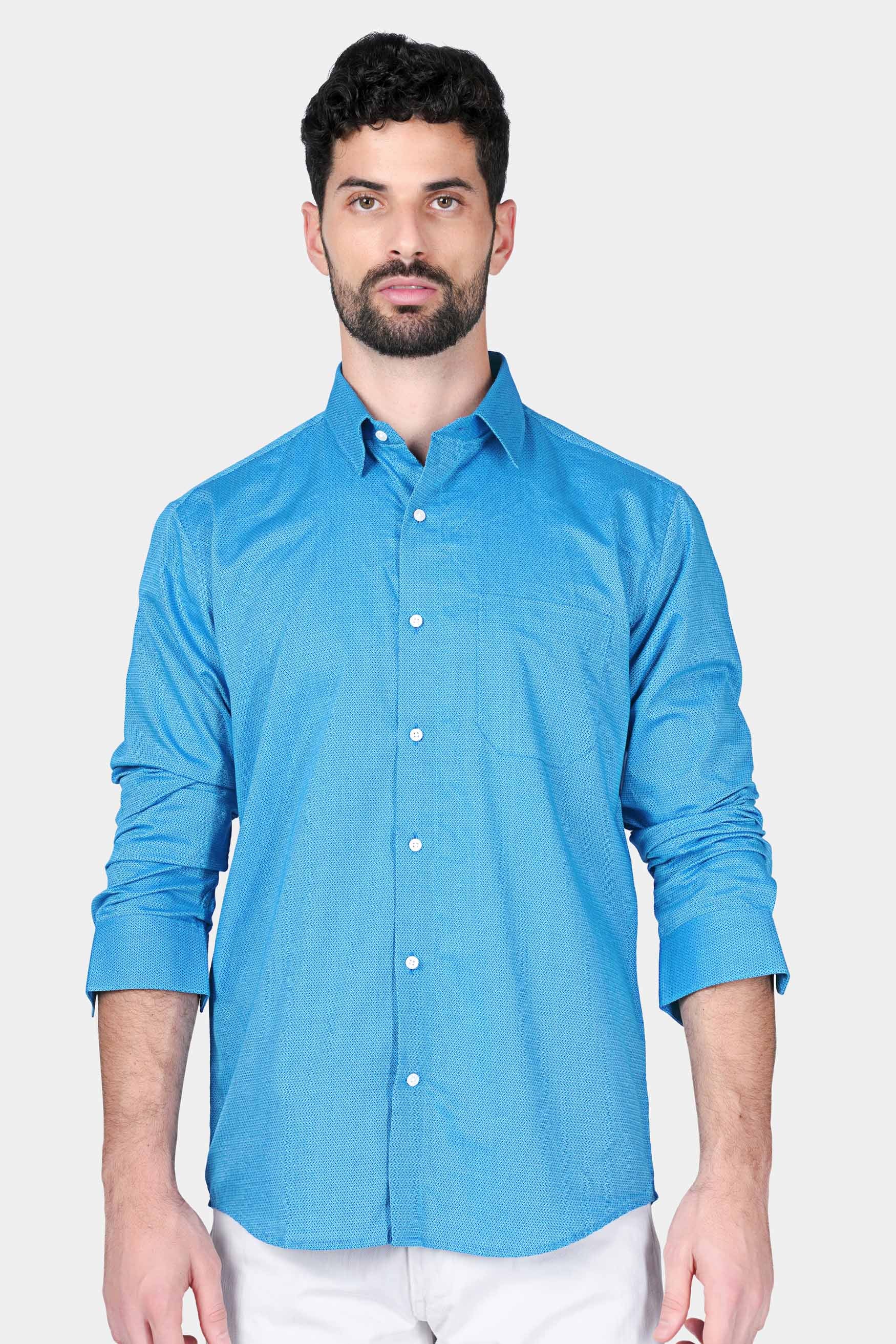 Picton Blue Goddess Durga Hand Painted Dobby Textured Premium Giza Cotton Designer Shirt 9141-ART-38, 9141-ART-H-38, 9141-ART-39, 9141-ART-H-39, 9141-ART-40, 9141-ART-H-40, 9141-ART-42, 9141-ART-H-42, 9141-ART-44, 9141-ART-H-44, 9141-ART-46, 9141-ART-H-46, 9141-ART-48, 9141-ART-H-48, 9141-ART-50, 9141-ART-H-50, 9141-ART-52, 9141-ART-H-52