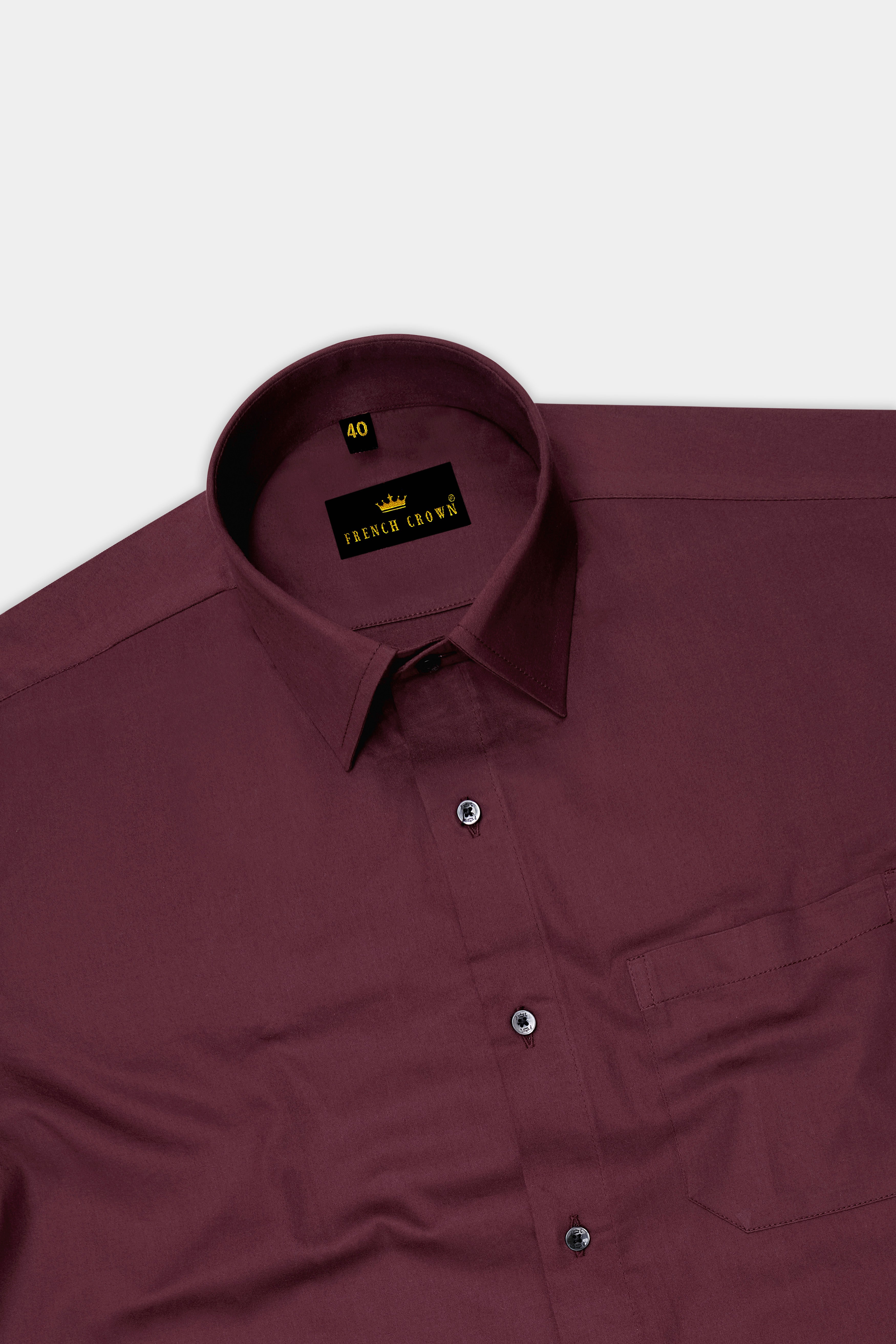 Wine Berry Premium Cotton Shirt