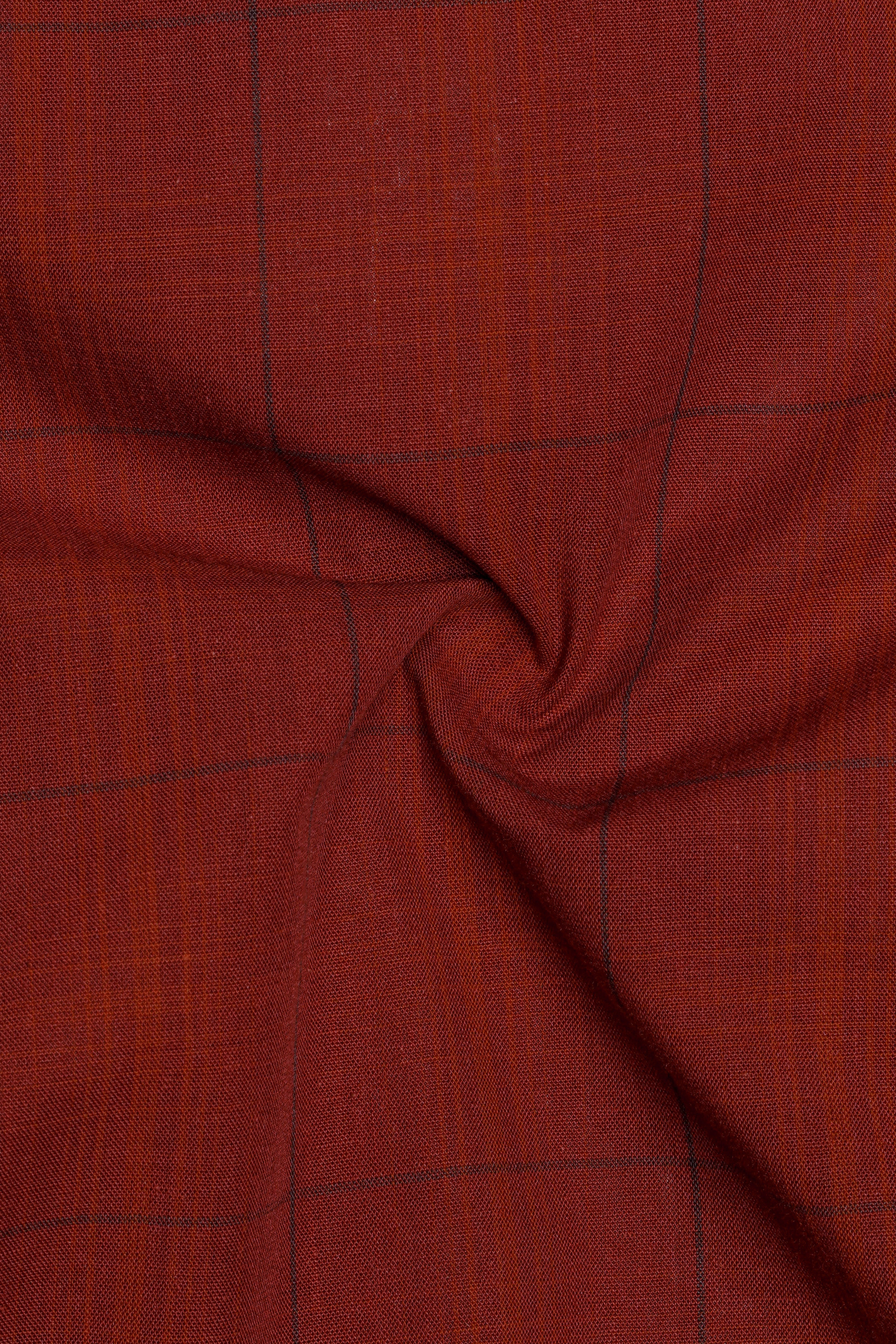 Lotus Red Plaid Premium Cotton Kurta Shirt