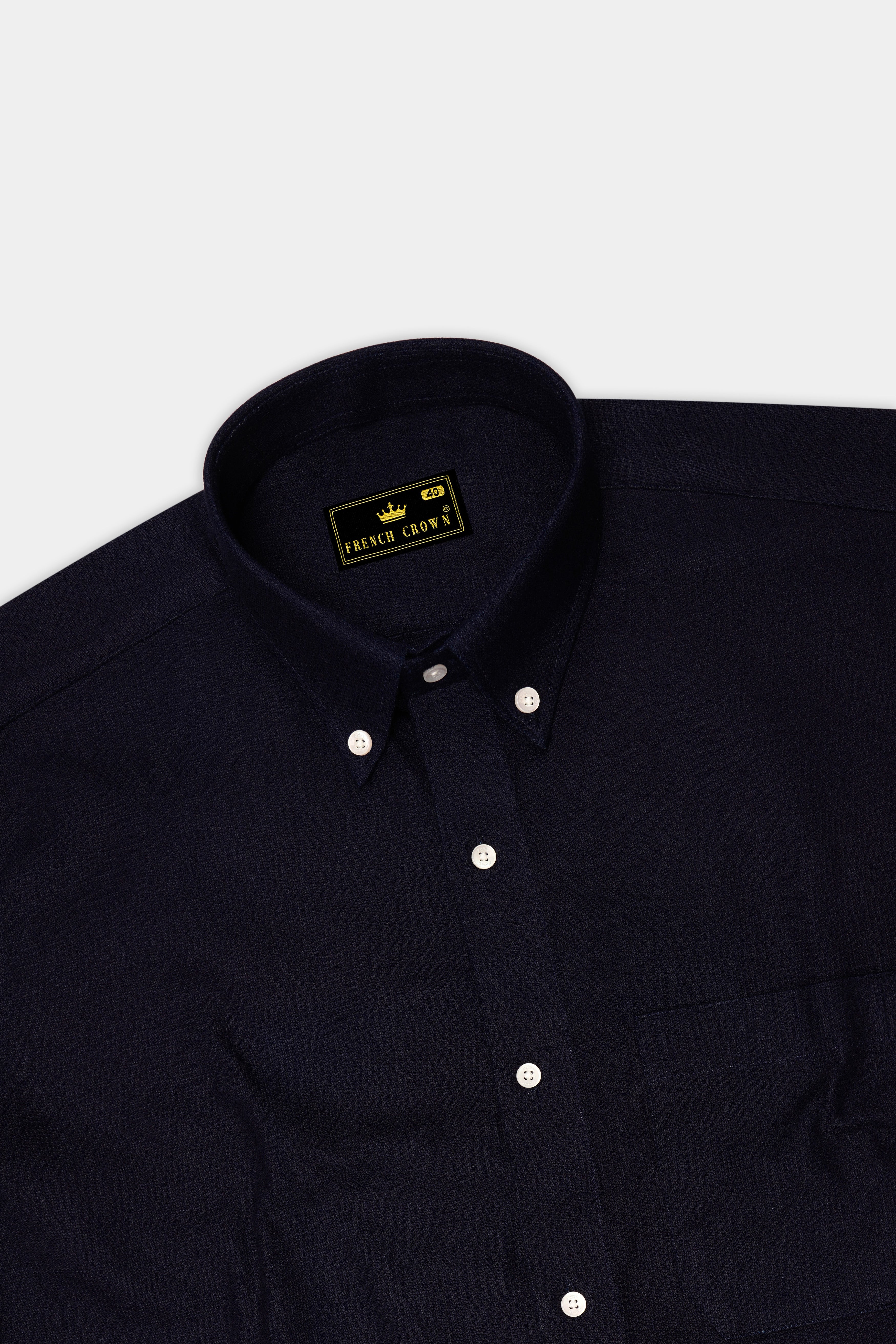 Onyx Black Button-Down Denim Shirt