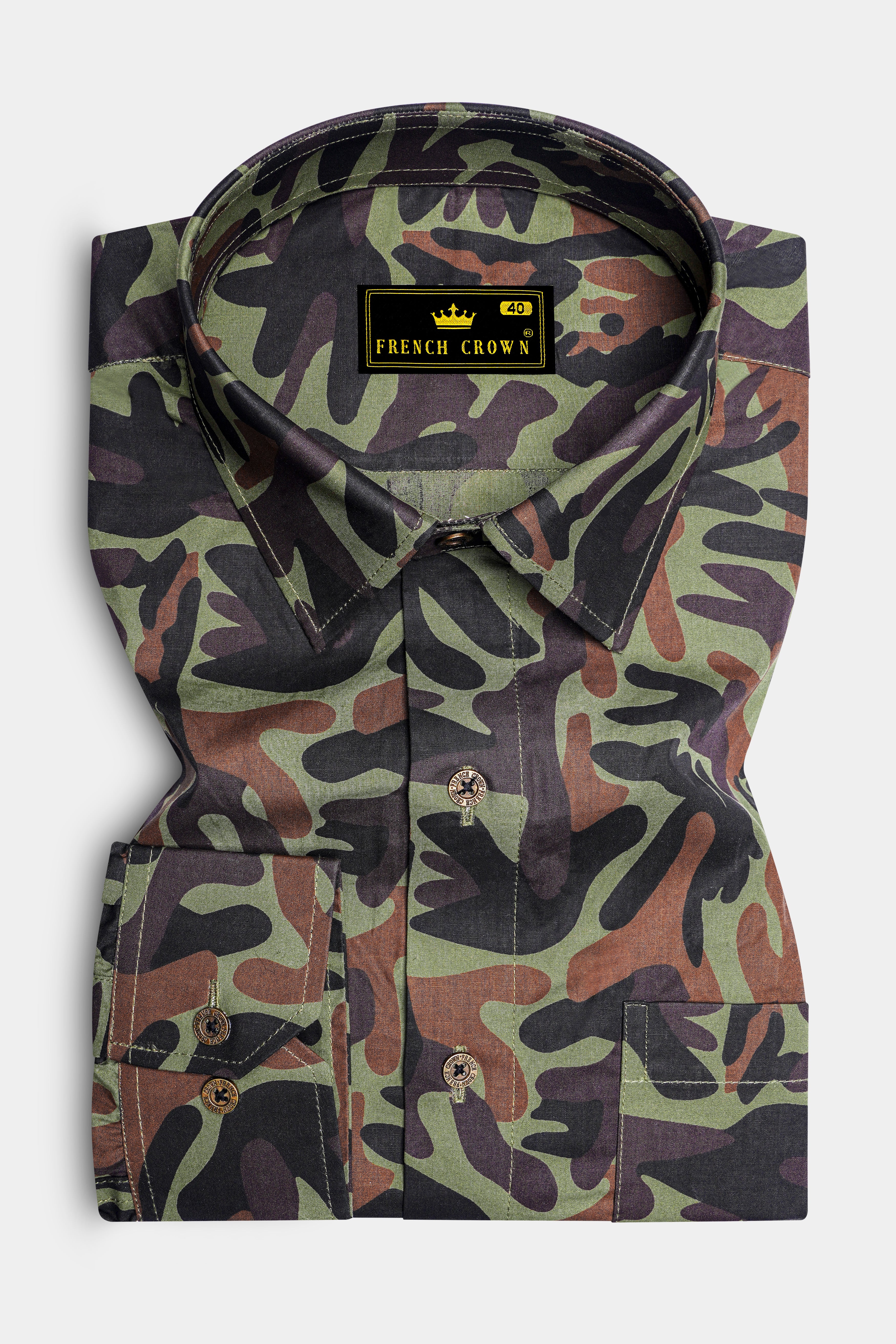 Brownish with Gunmetal Gray Multicolour Royal Oxford Shirt