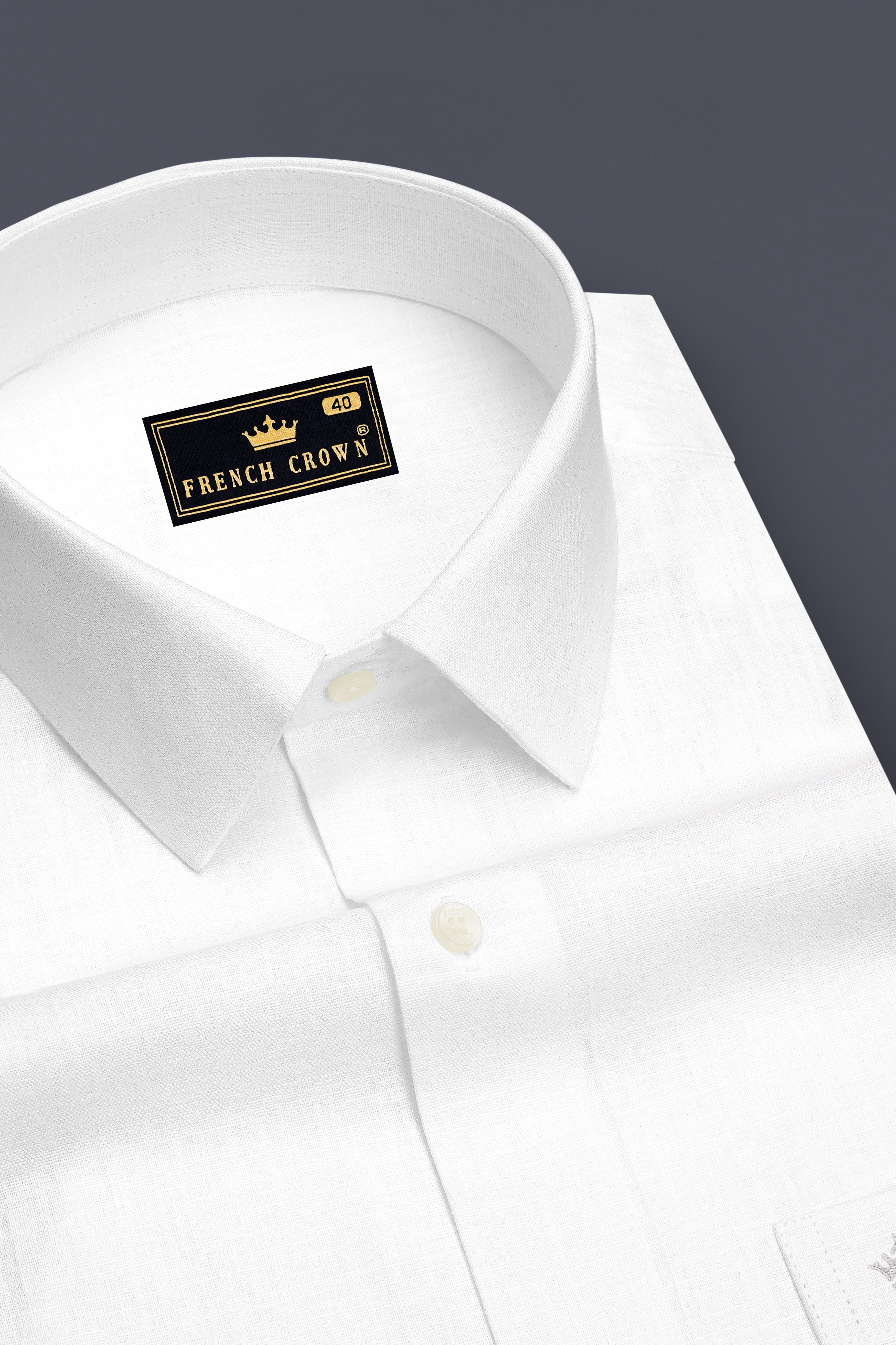 Bright White Luxurious Linen Shirt