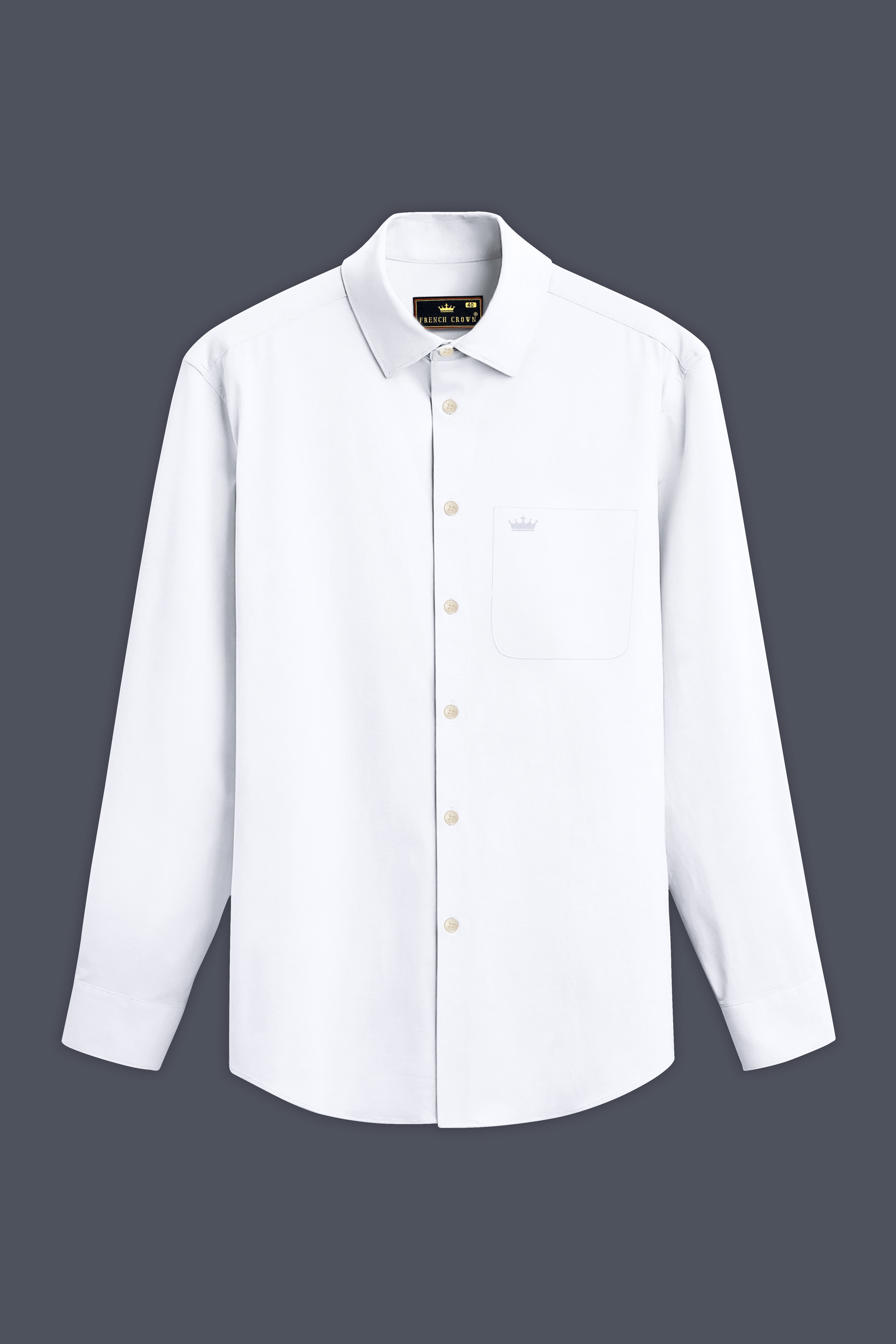 Bright White Luxurious Linen Shirt