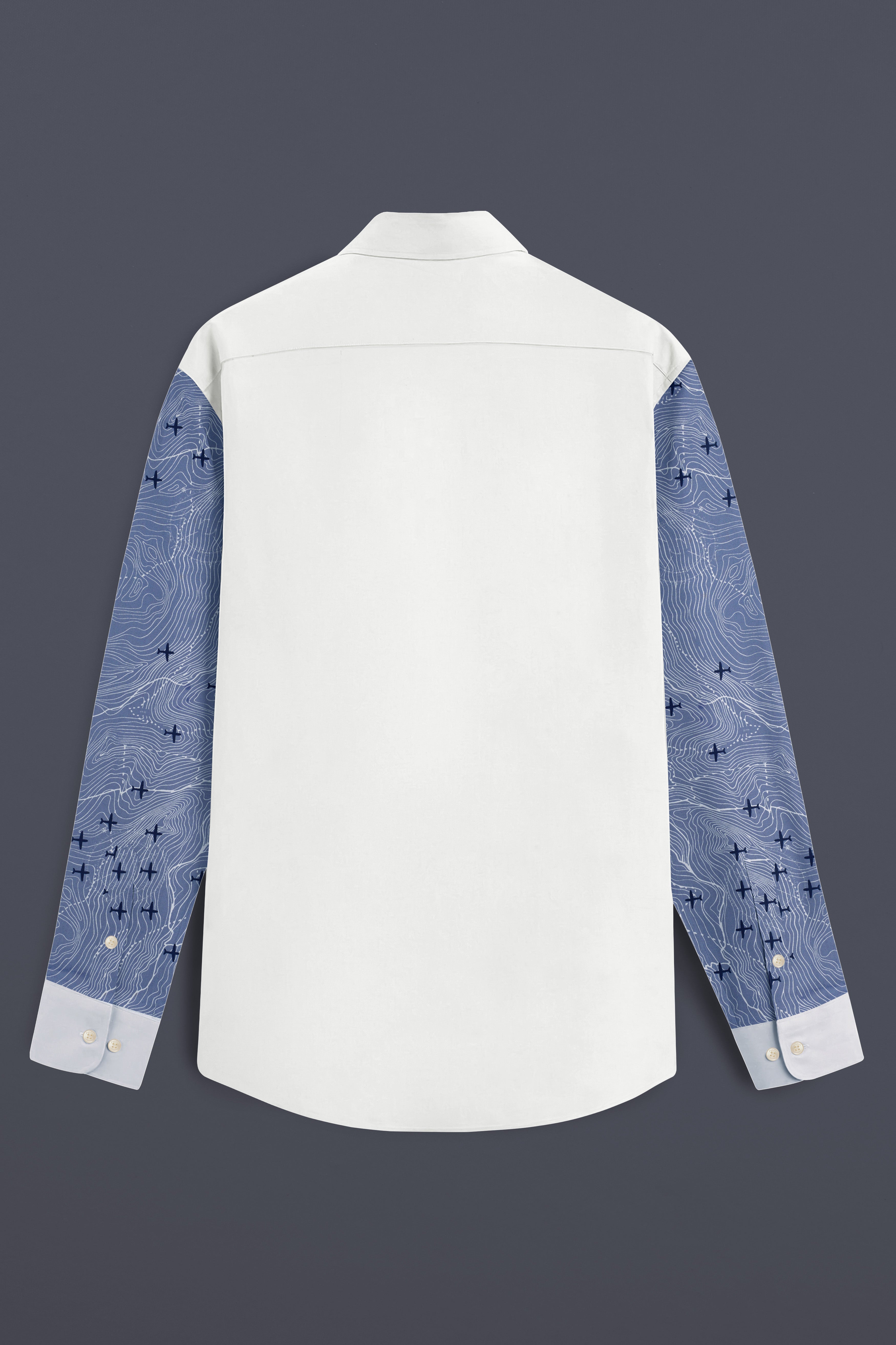 Bright White with Airplane Printed Super Soft Premium Cotton Designer Shirt