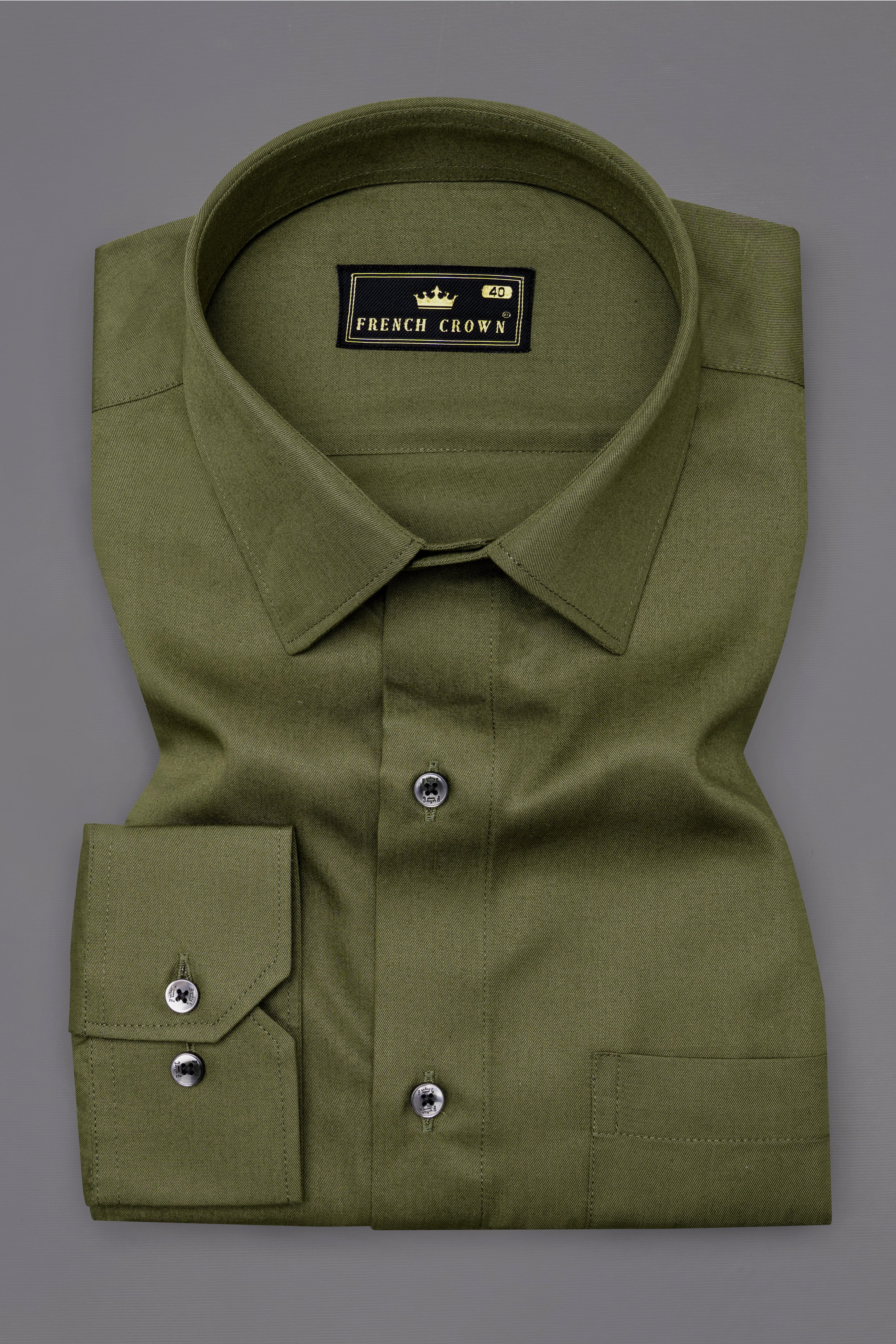 Hemlock Green Twill Premium Cotton Shirt