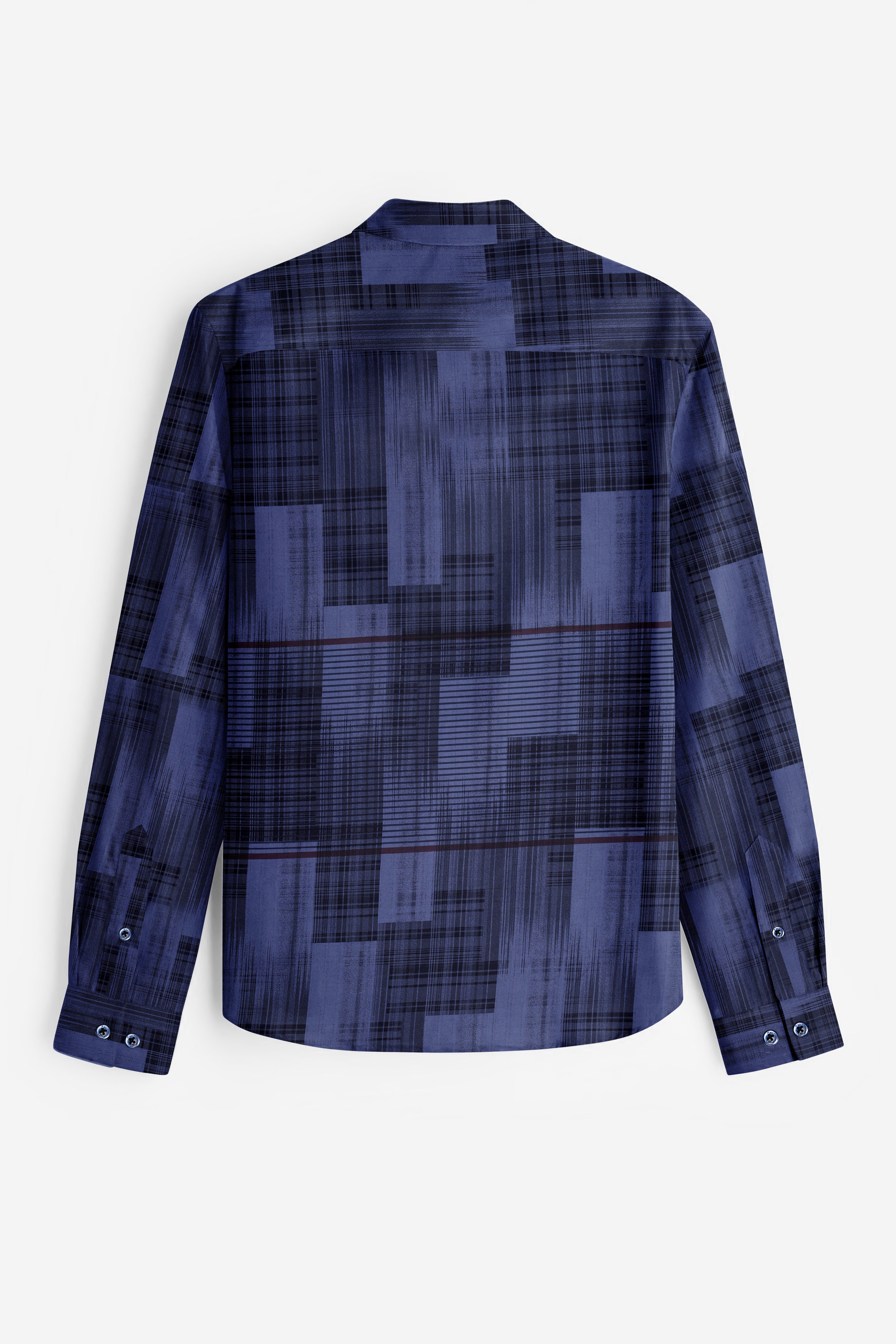 Scampi Blue with Black Premium Cotton Shirt