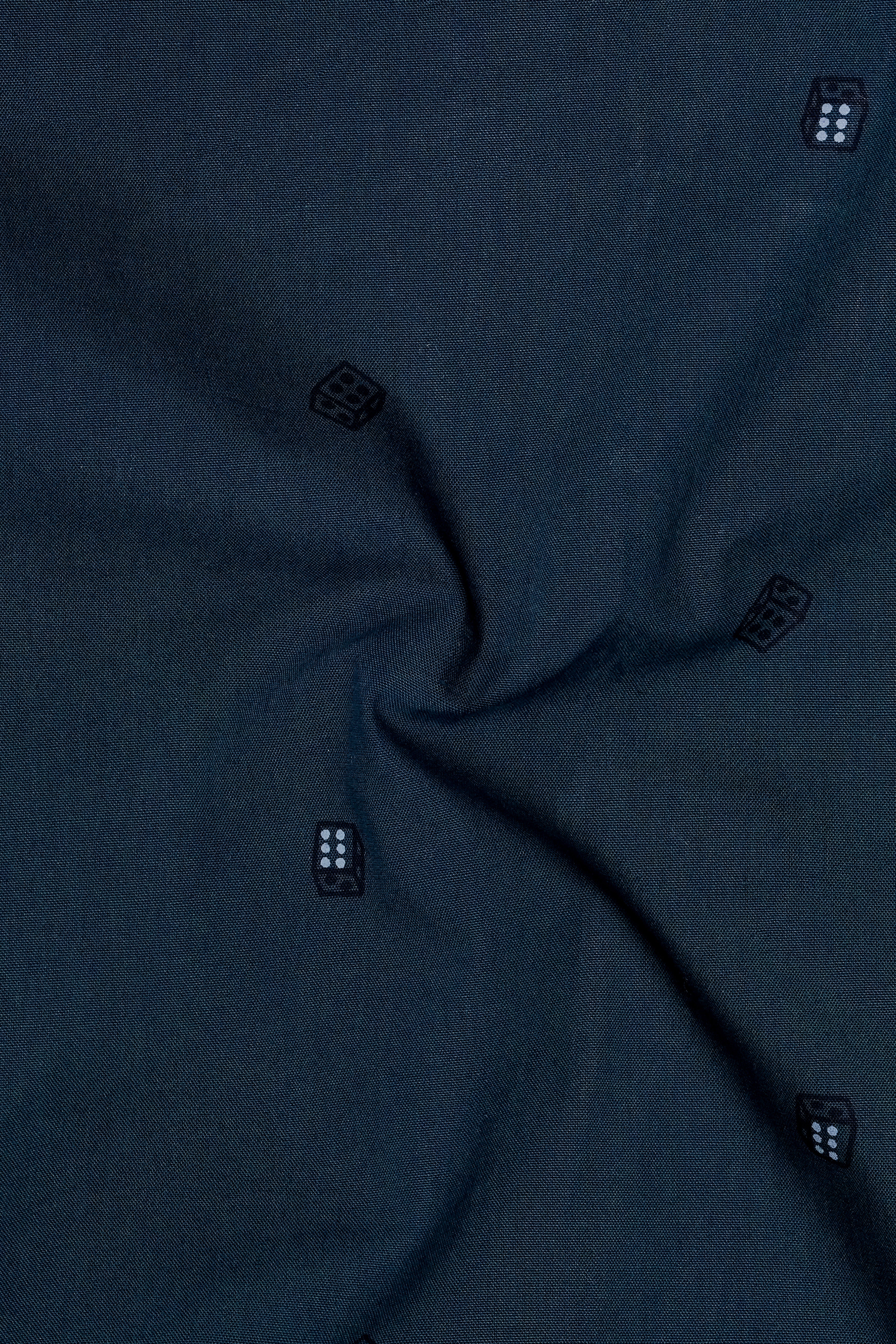 Charcoal Gray Dice Textured Royal Oxford Shirt