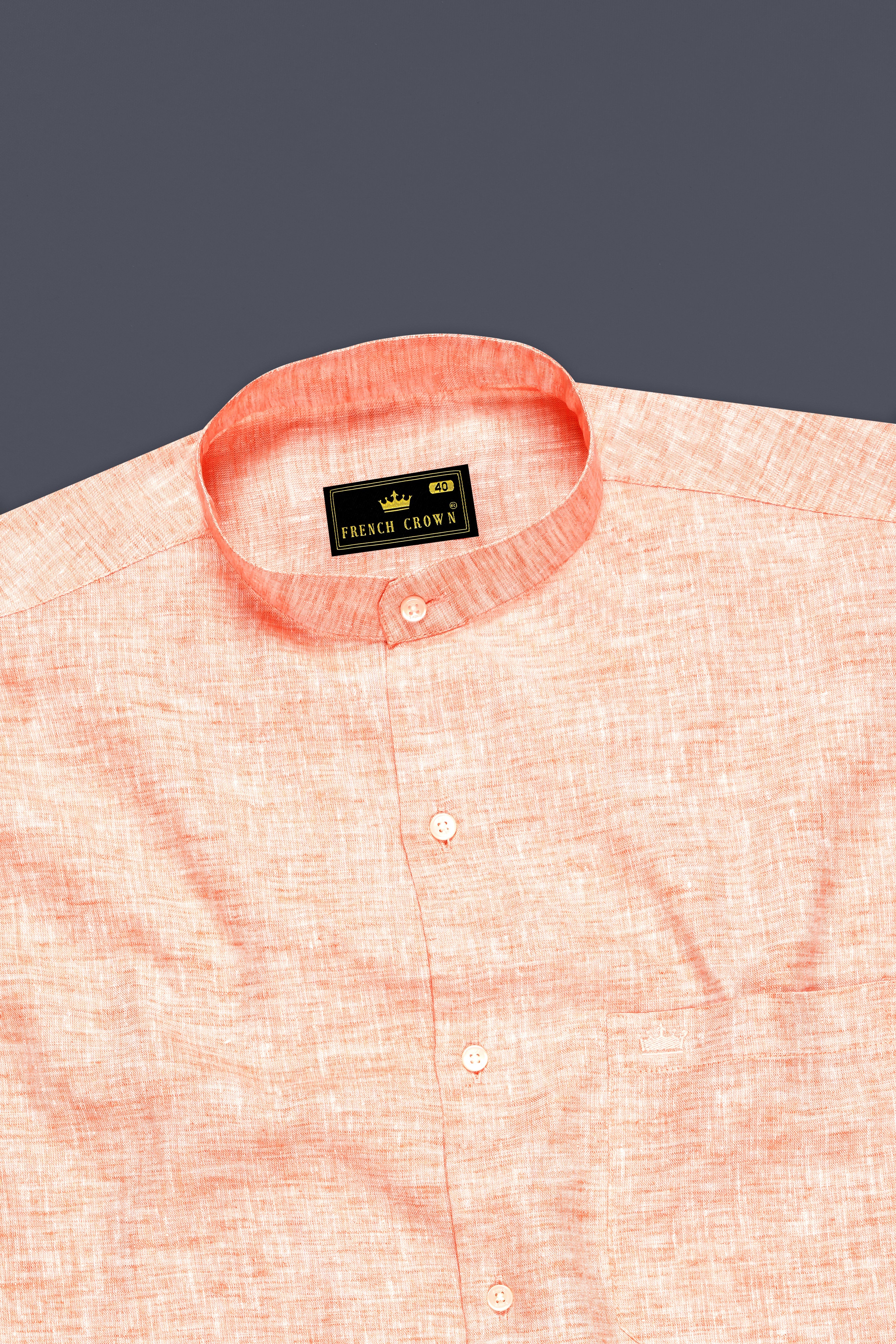 Mandys Peach Luxurious Linen Shirt