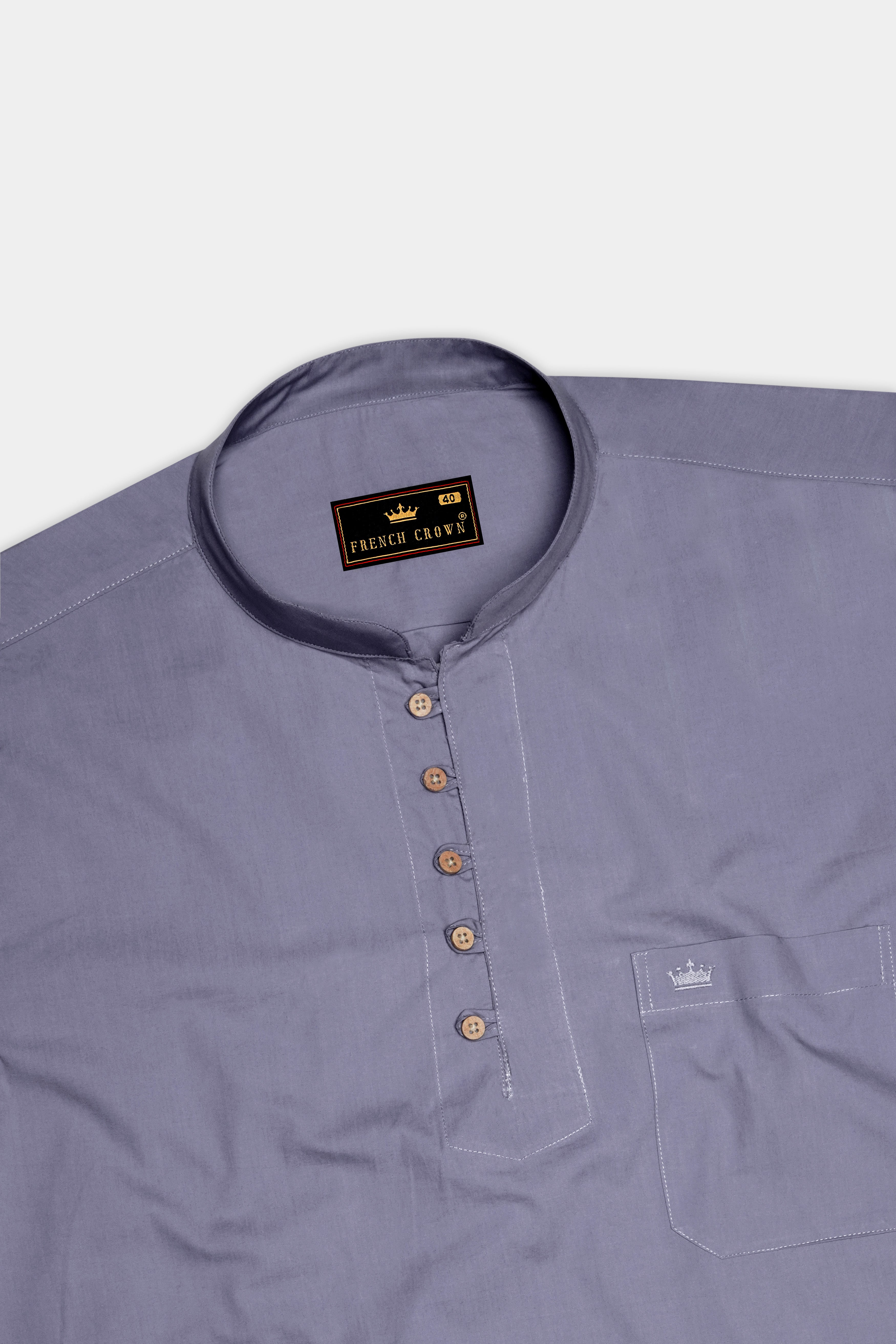 Venus Gray Premium Cotton Kurta Shirt