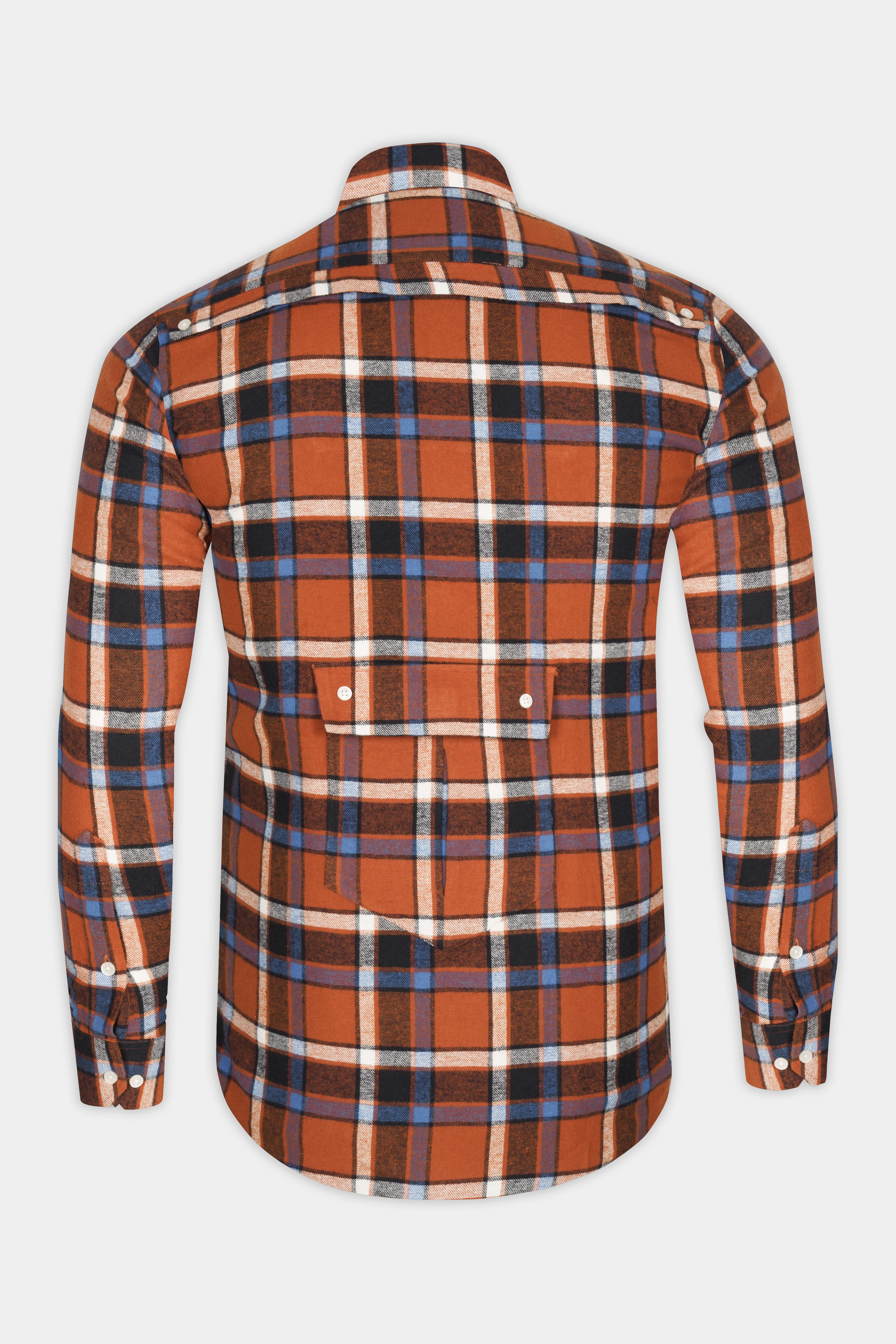 Carmine Red with Vulcan Black and White Plaid Flannel Designer Overshirt/Shacket