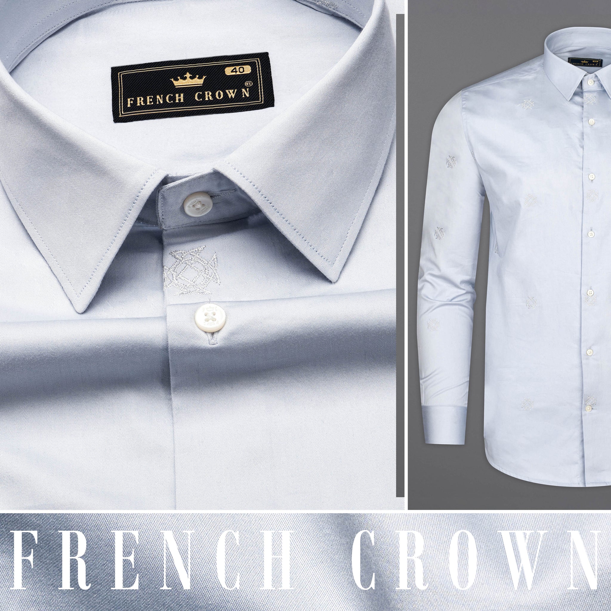 Mystic Blue Formal/Casual Textured Premium Cotton Shirt For Men - Rare ...