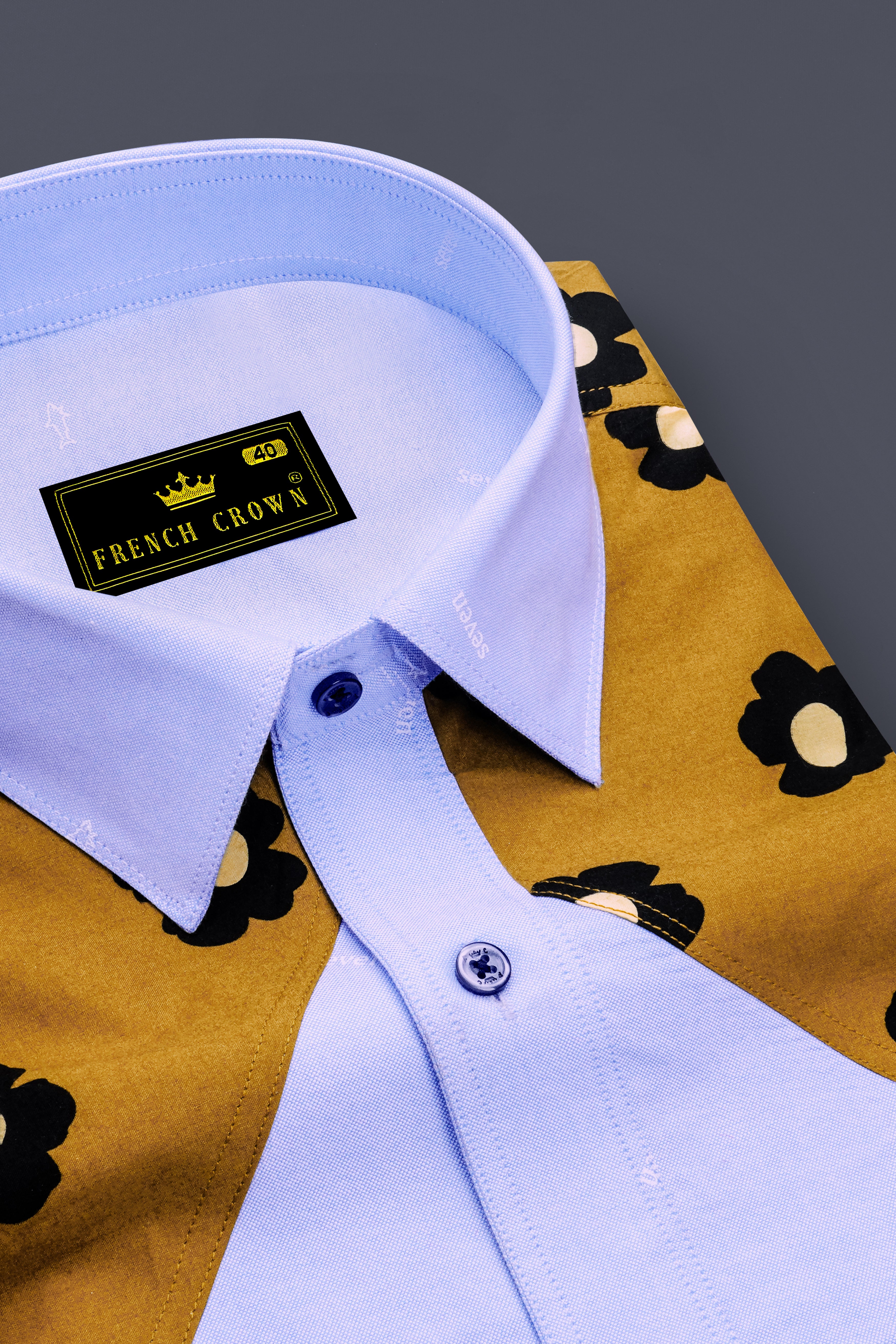 Perano Blue Royal Oxford Cowboy Style Designer Shirt