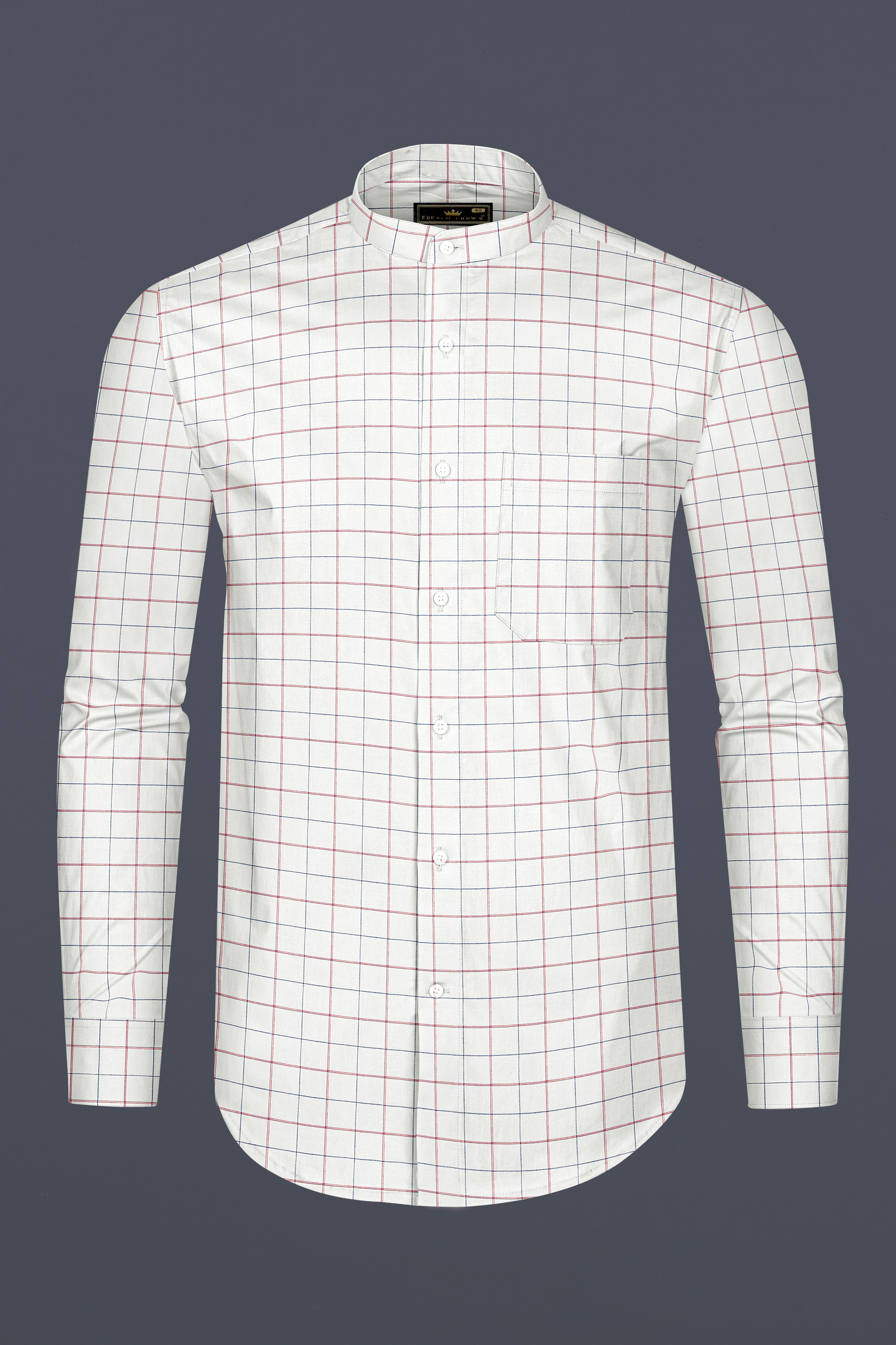 Platinum Cream Multicolour Plaid Luxurious Linen Shirt