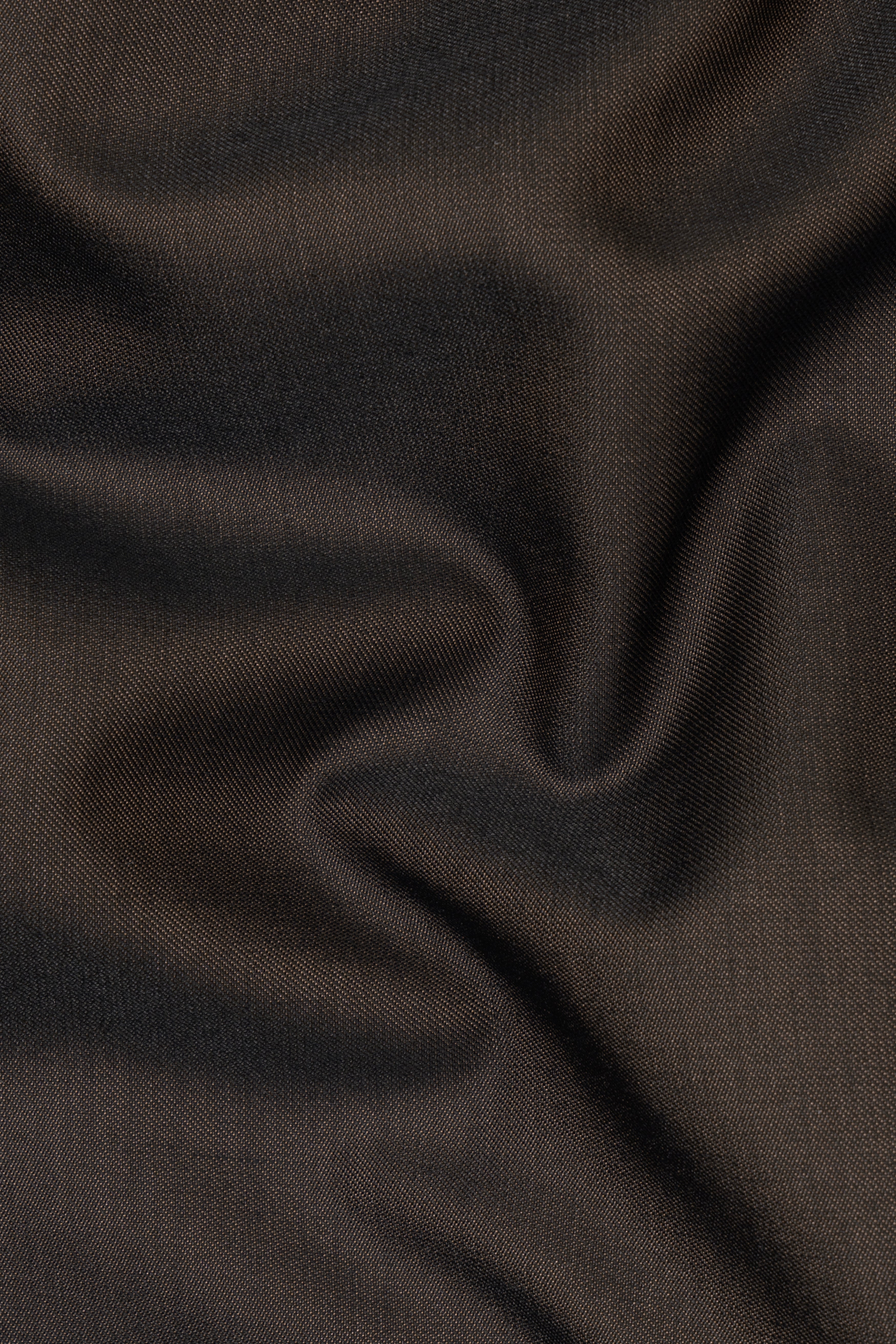 Eclipse Brown Textured Wool Blend Double Breasted Blazer