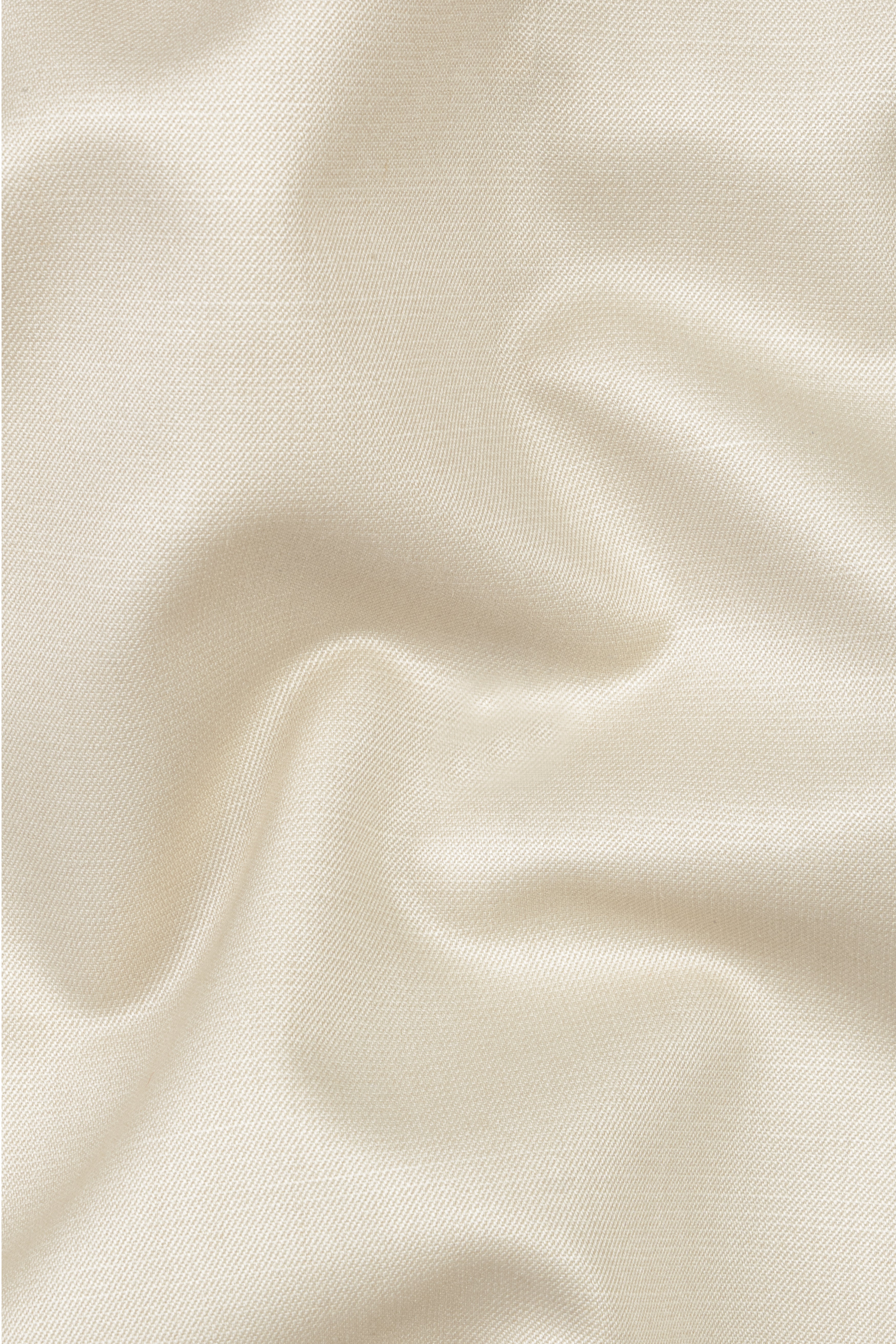Moon Mist Cream Solid Wool Blend Double Breasted Blazer