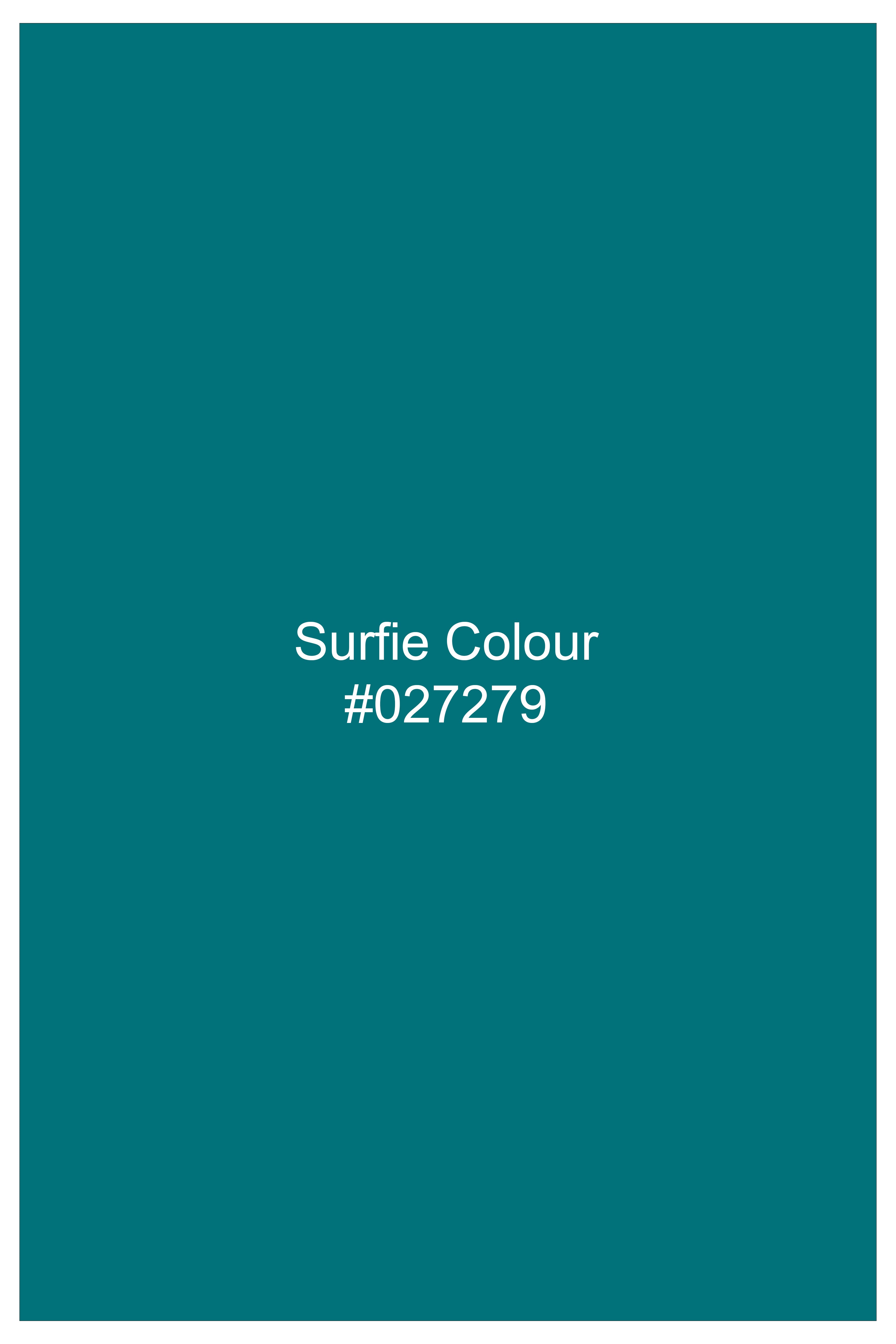 Surfie Green Plain Solid Wool Blend Peak Lapel Tuxedo Blazer