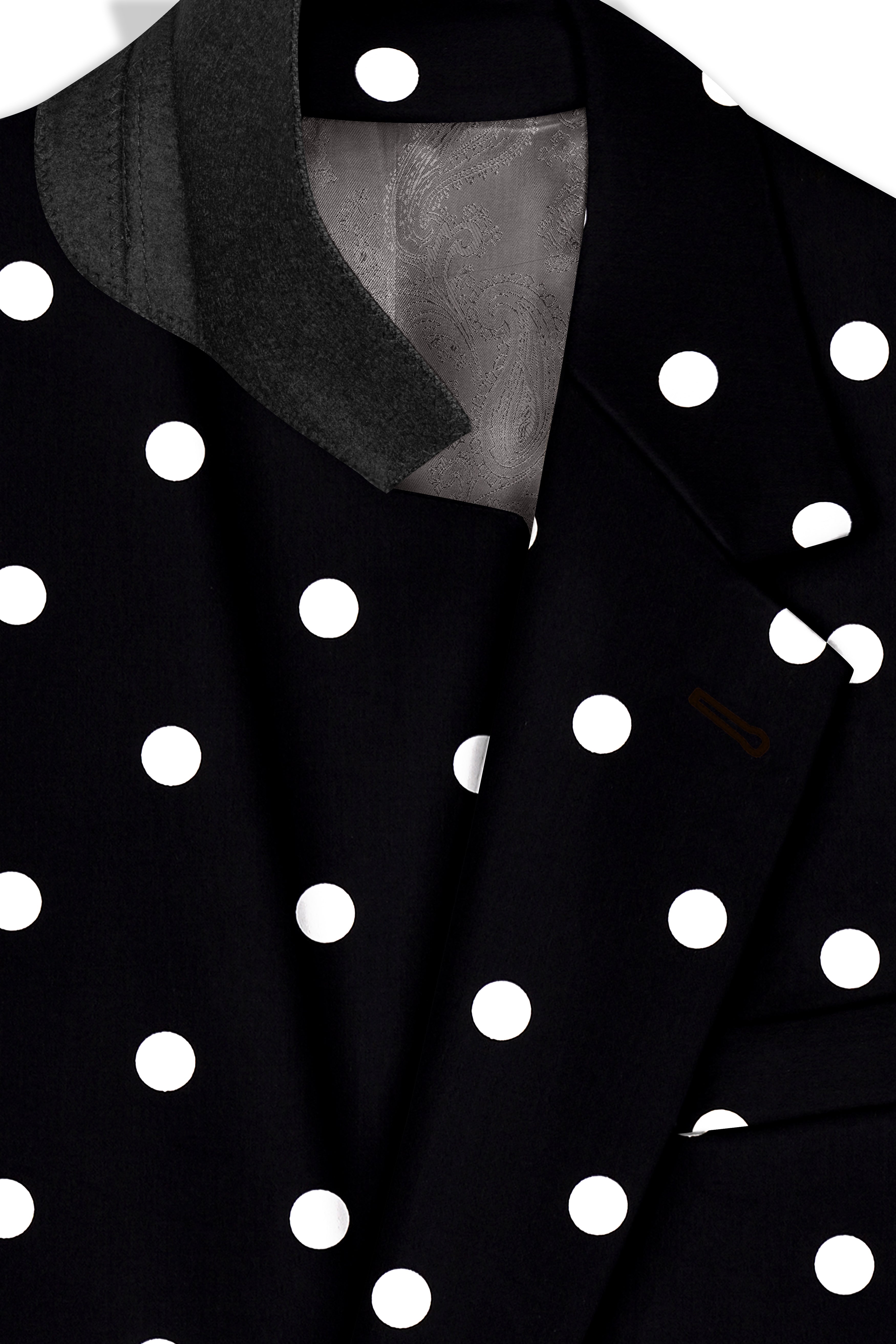 Jade Black Polka Print Designer Blazer