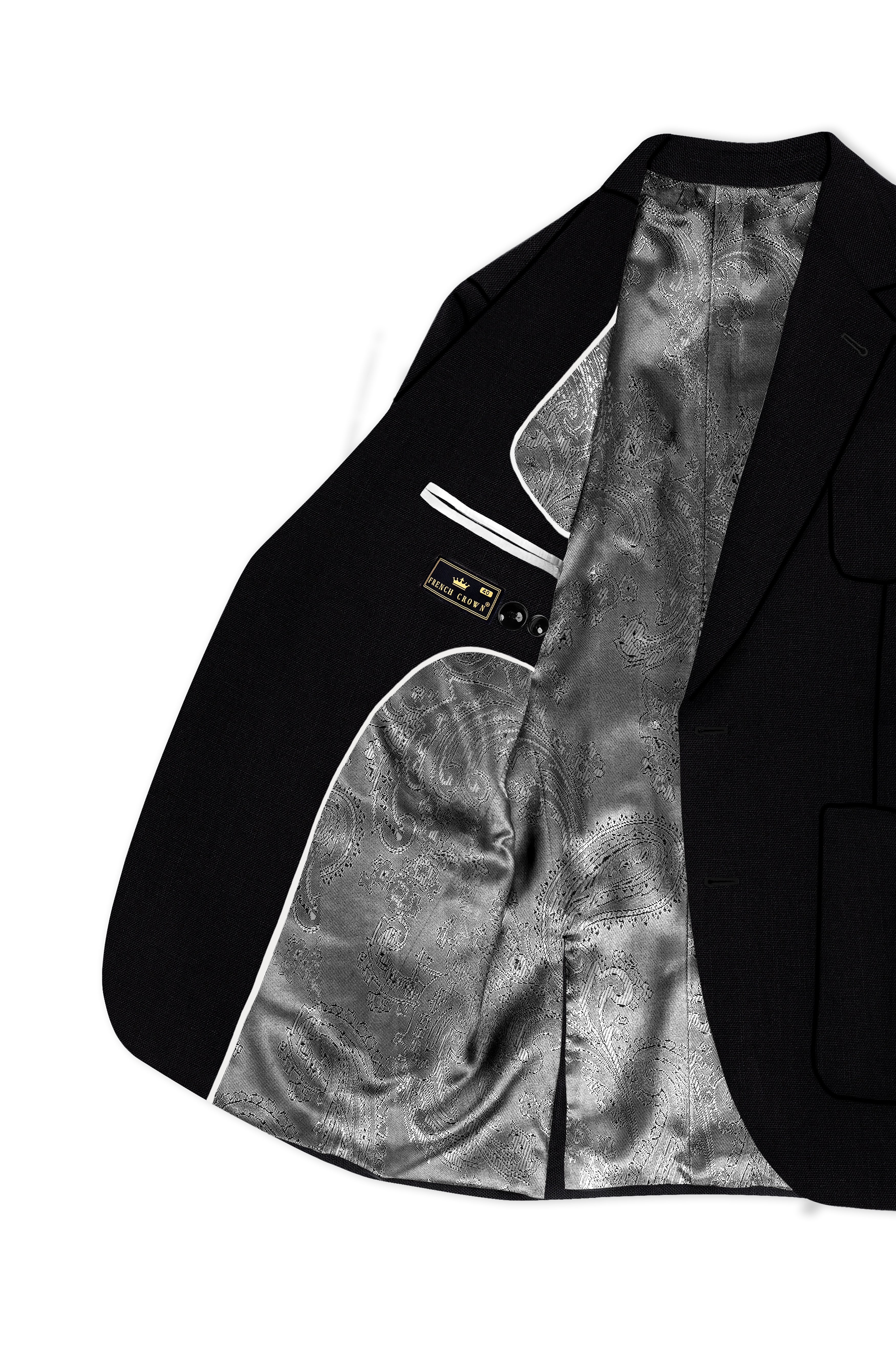 Jet Black Solid Luxurious Linen Sports Blazer