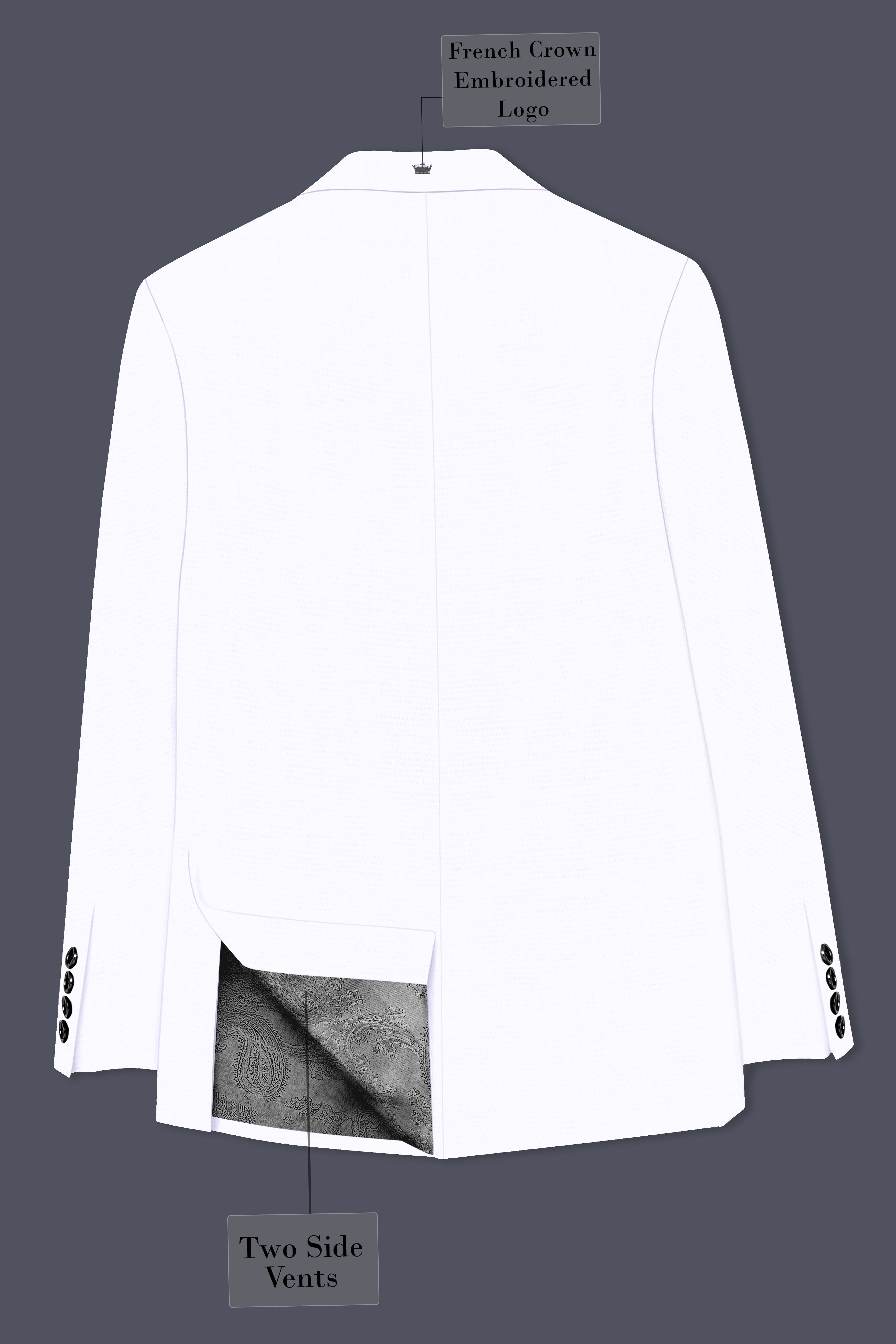 Snow White Luxurious Linen Double-breasted Sports Blazer