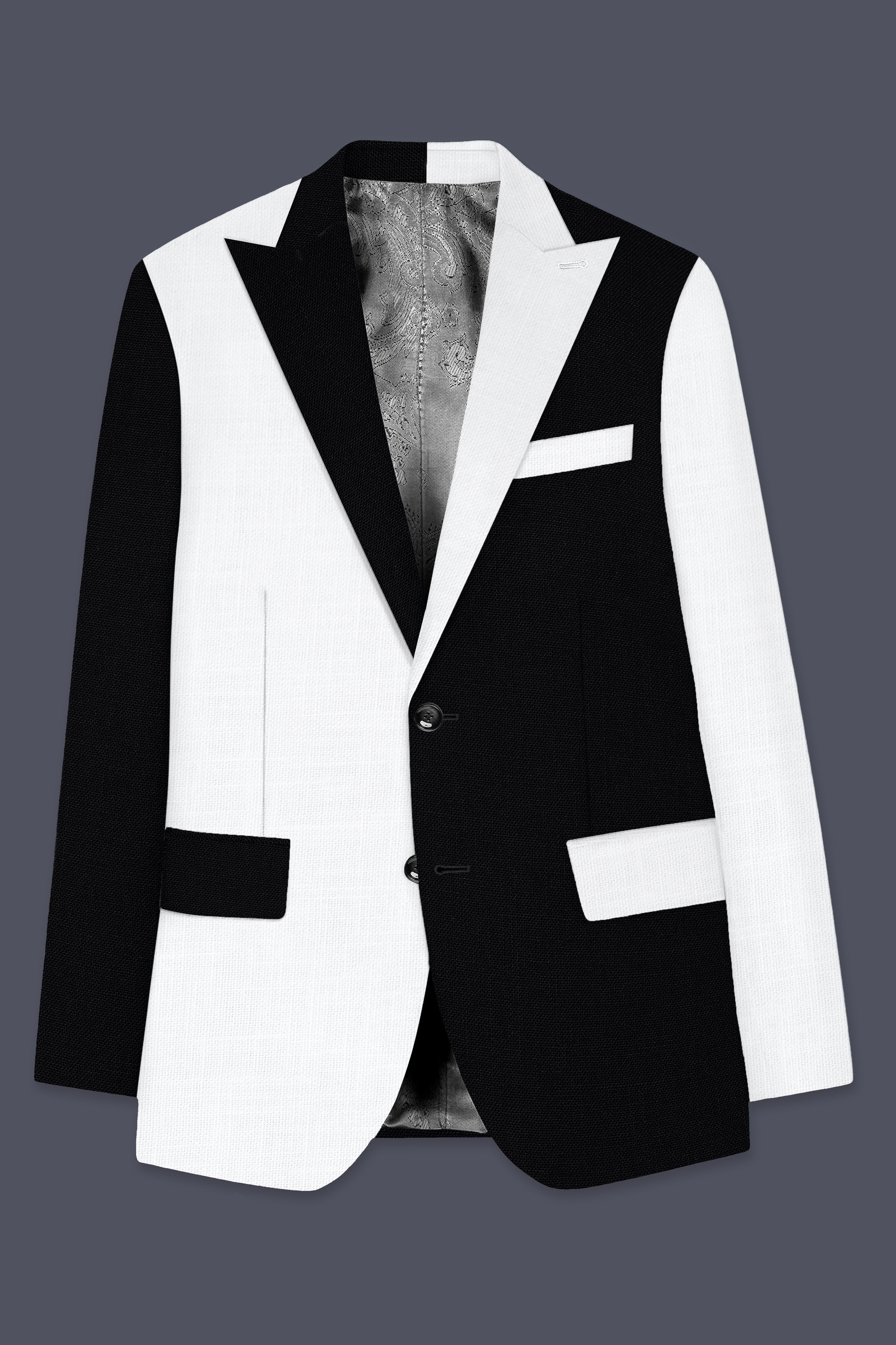 Black & White Luxurious Linen Blazer