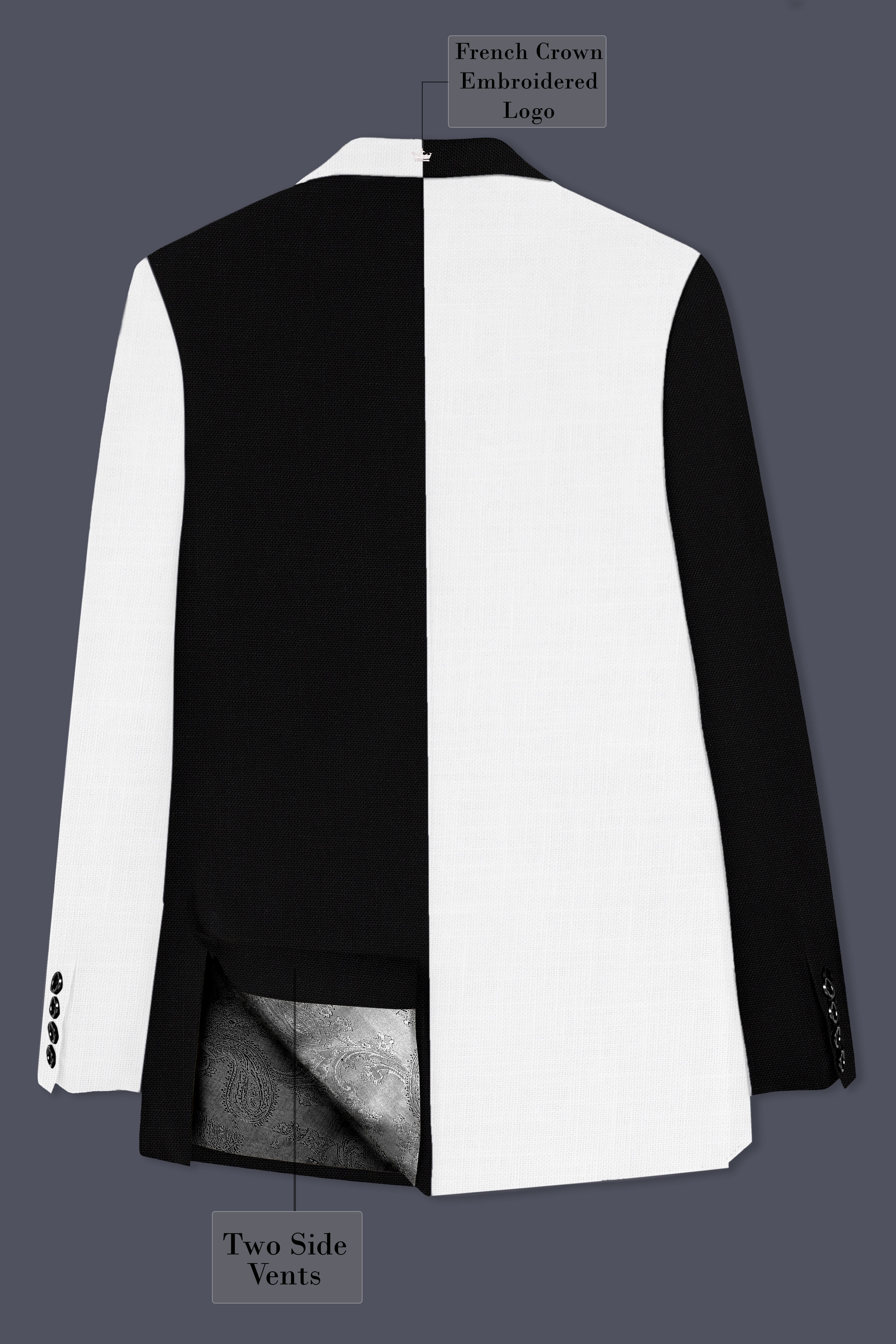 Black & White Luxurious Linen Blazer