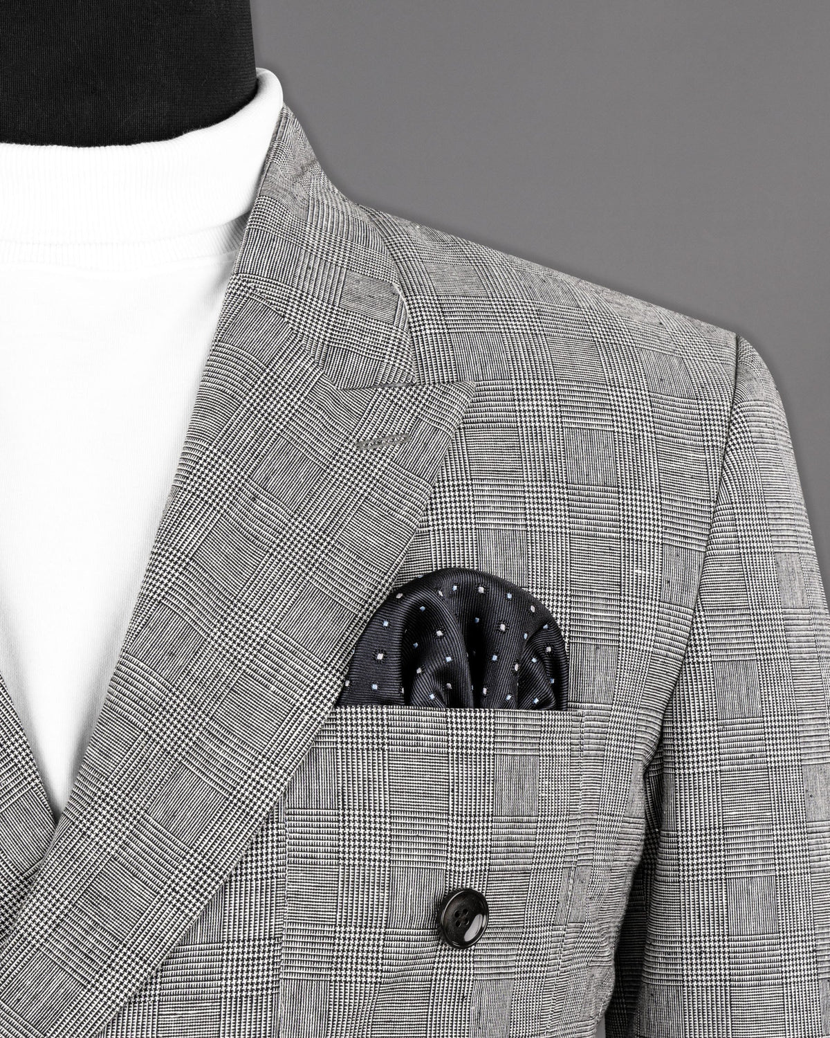 Star Dust Gray Plaid Premium Cotton Double Breasted Sports Blazer