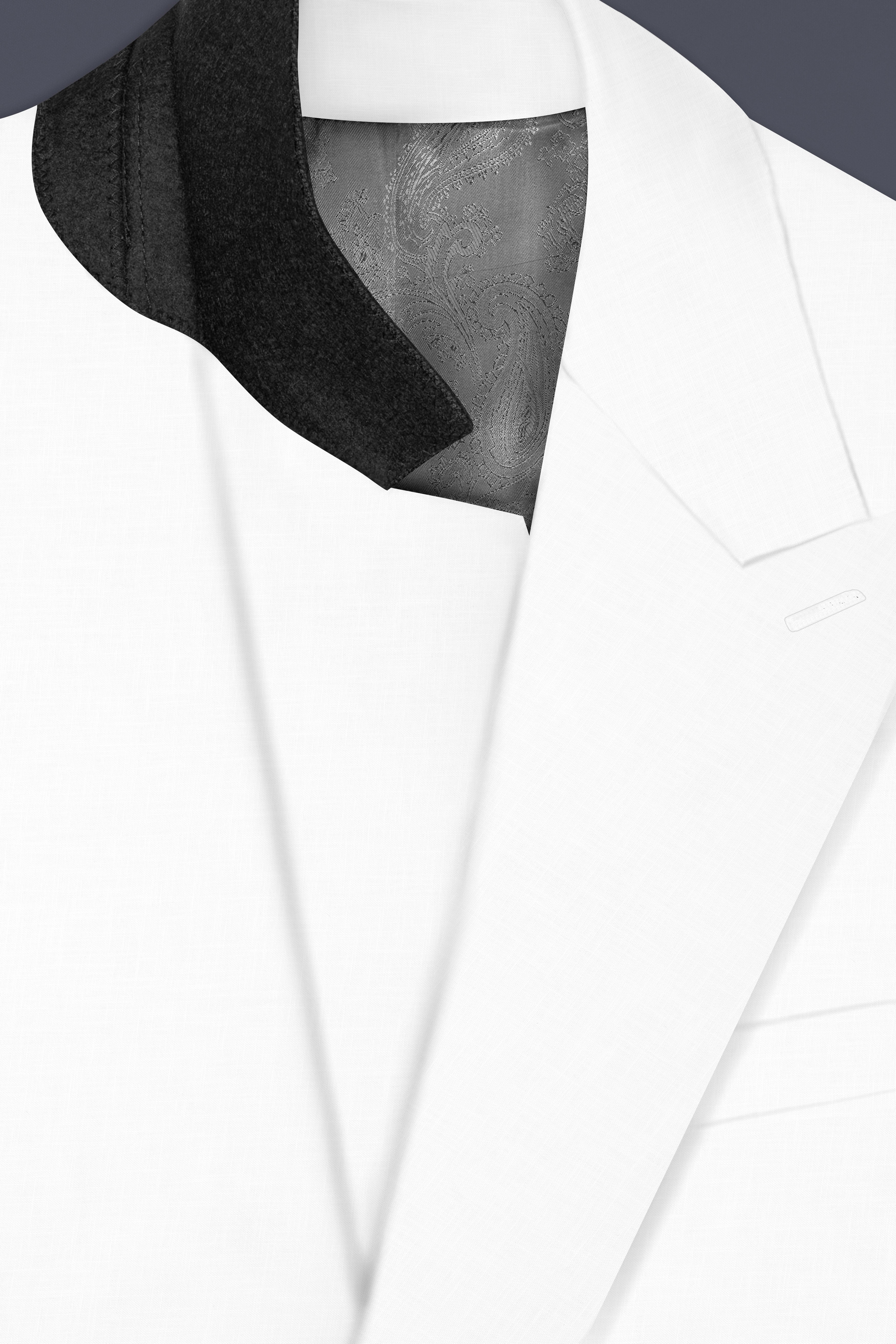 BRIGHT WHITE LUXURIOUS LINEN DOUBLE BREASTED PERFORMANCE BLAZER