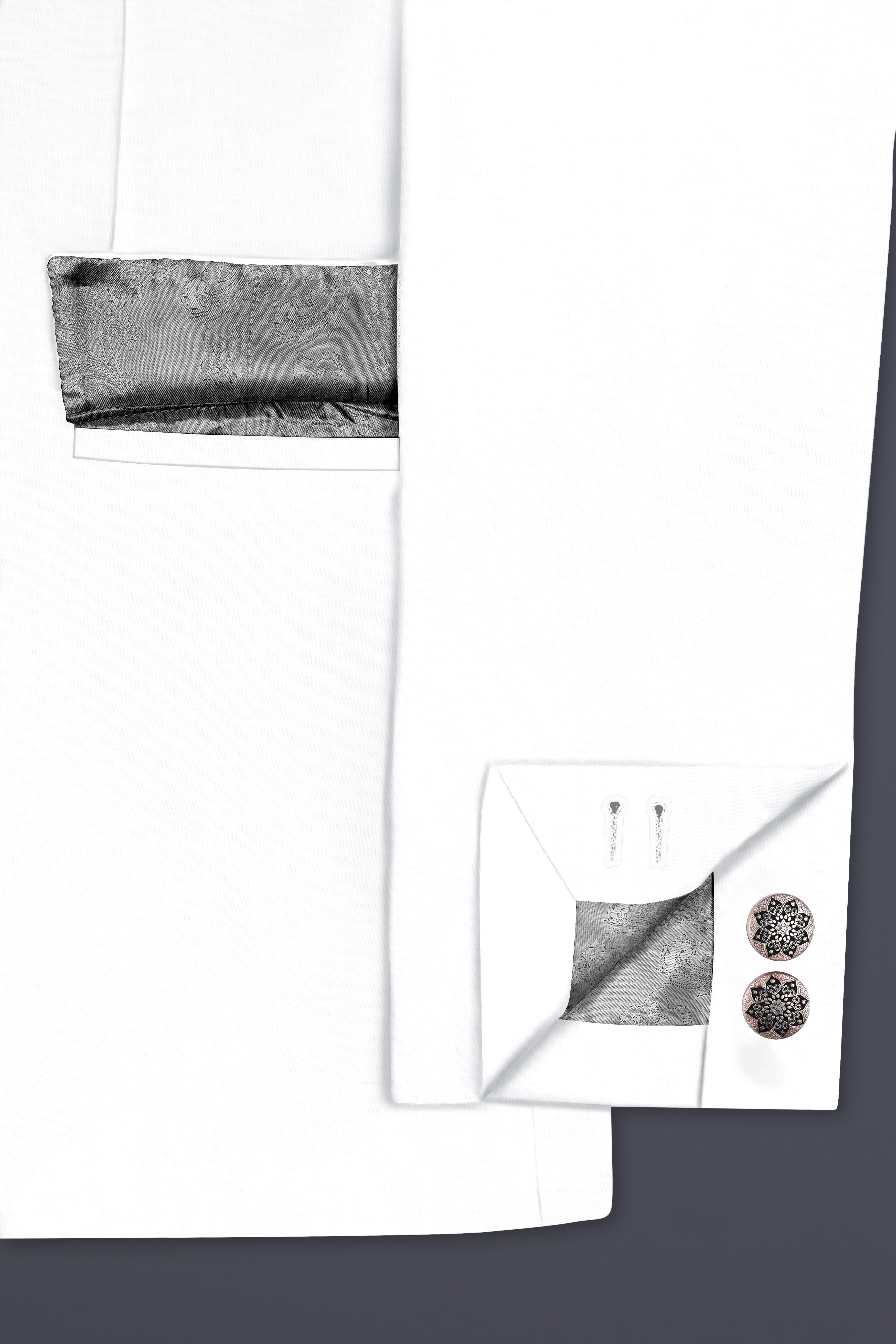 BRIGHT WHITE LUXURIOUS LINEN BANDHGALA/MANDARIN PERFORMANCE BLAZER