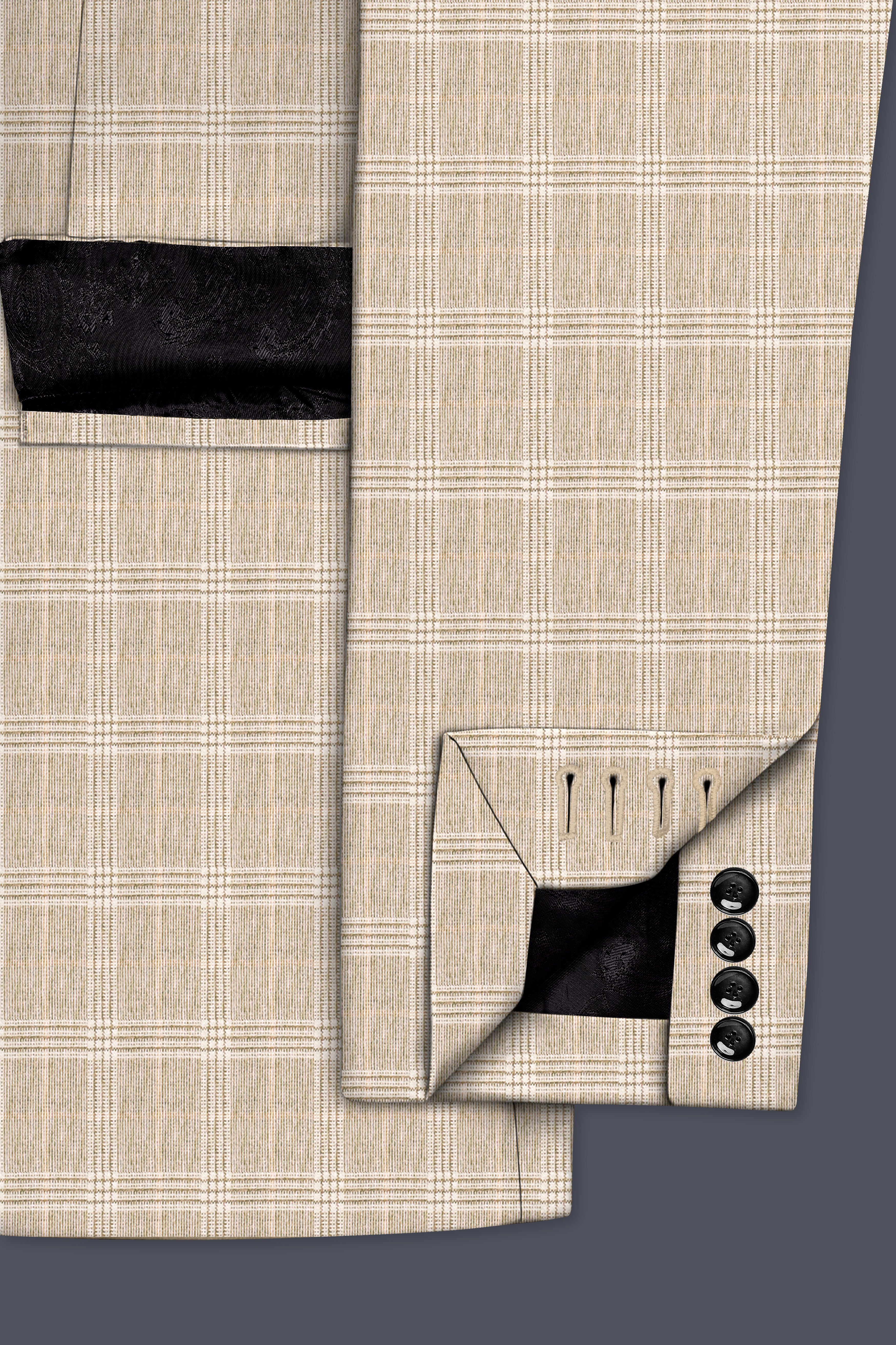 Mongoose Cream Plaid Wool Rich Sports Blazer