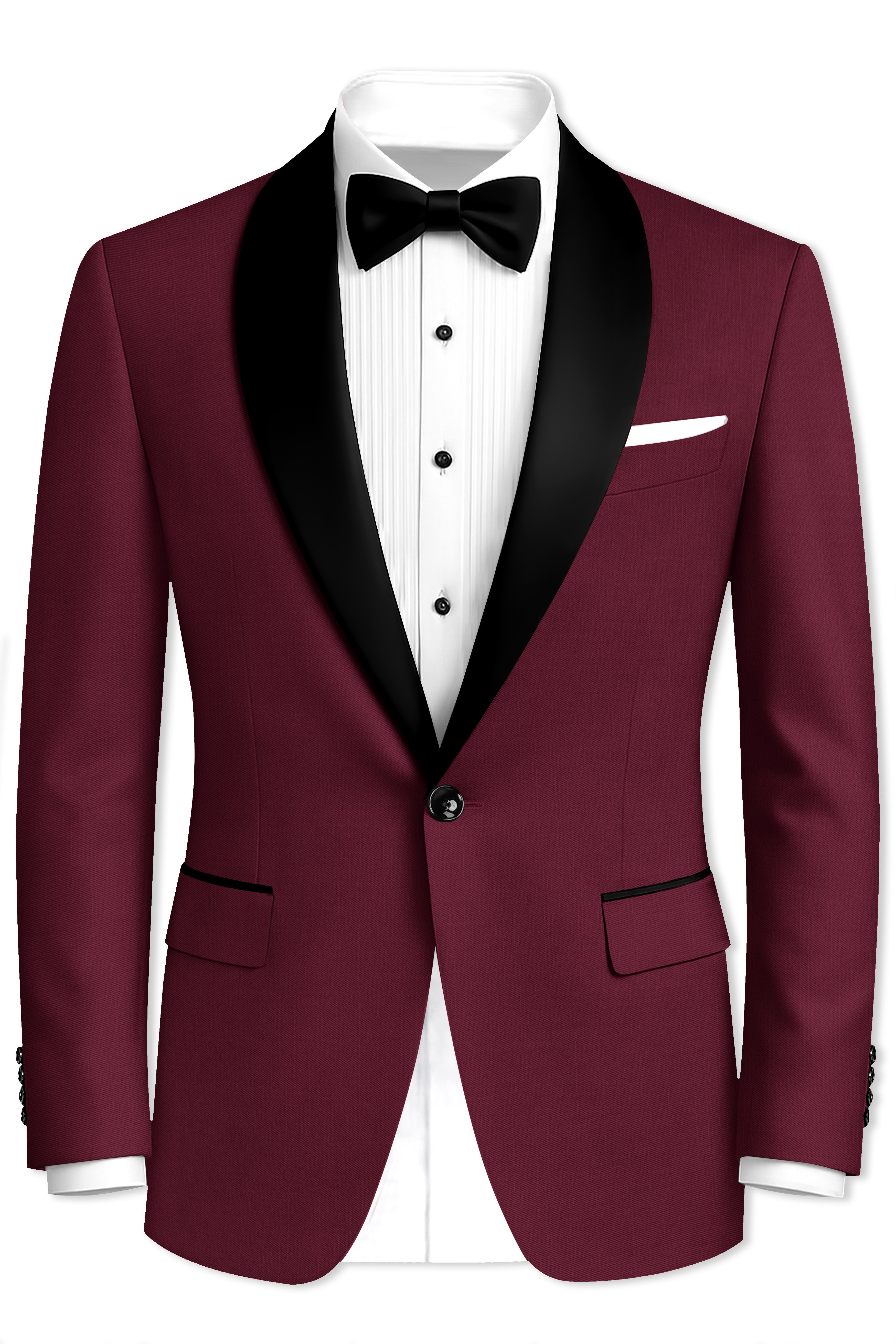 Heath Red Wool Rich Tuxedo Blazer