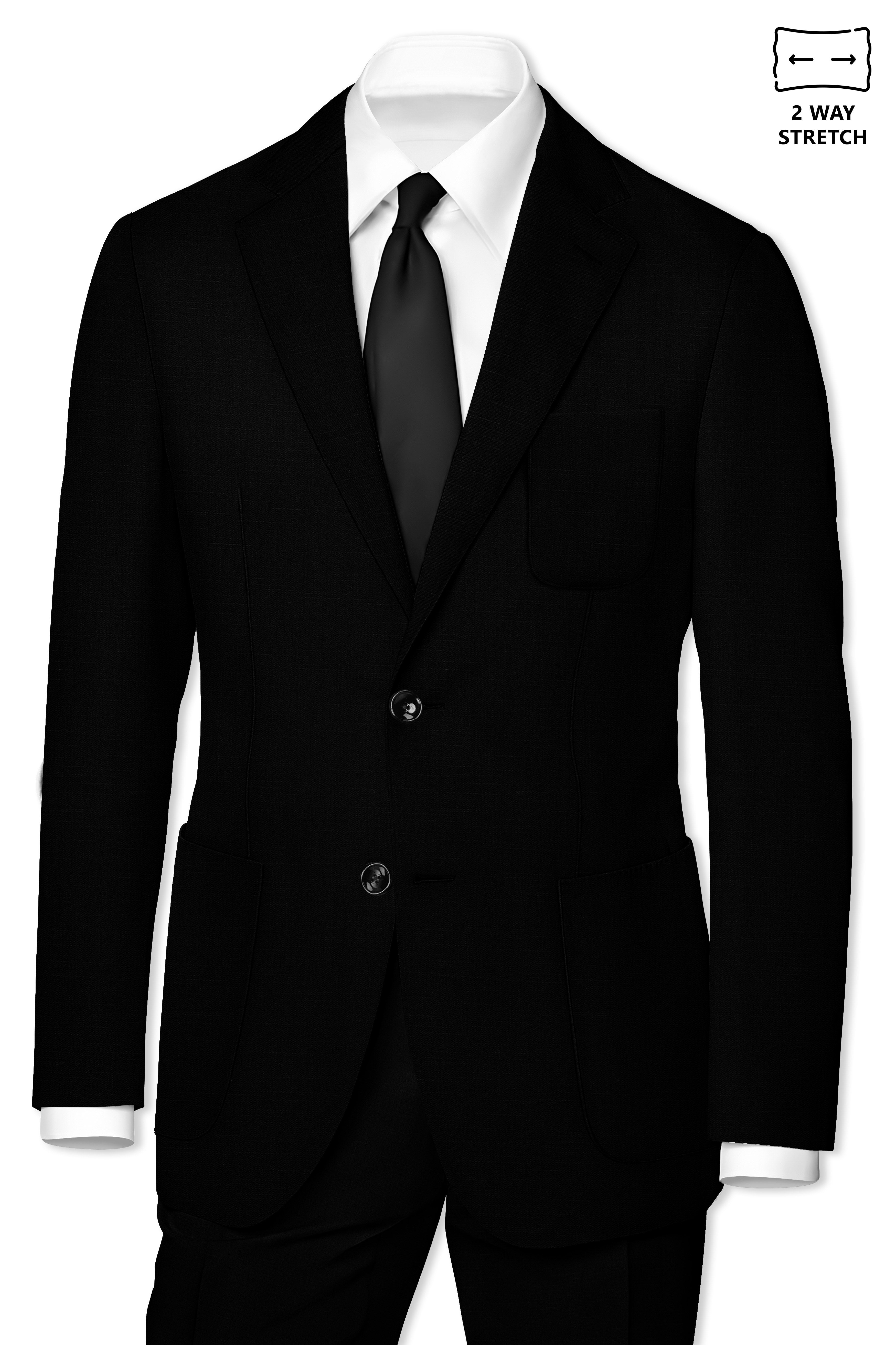 Mardi Gras Black Stretchable Wool Rich Sports Blazer
