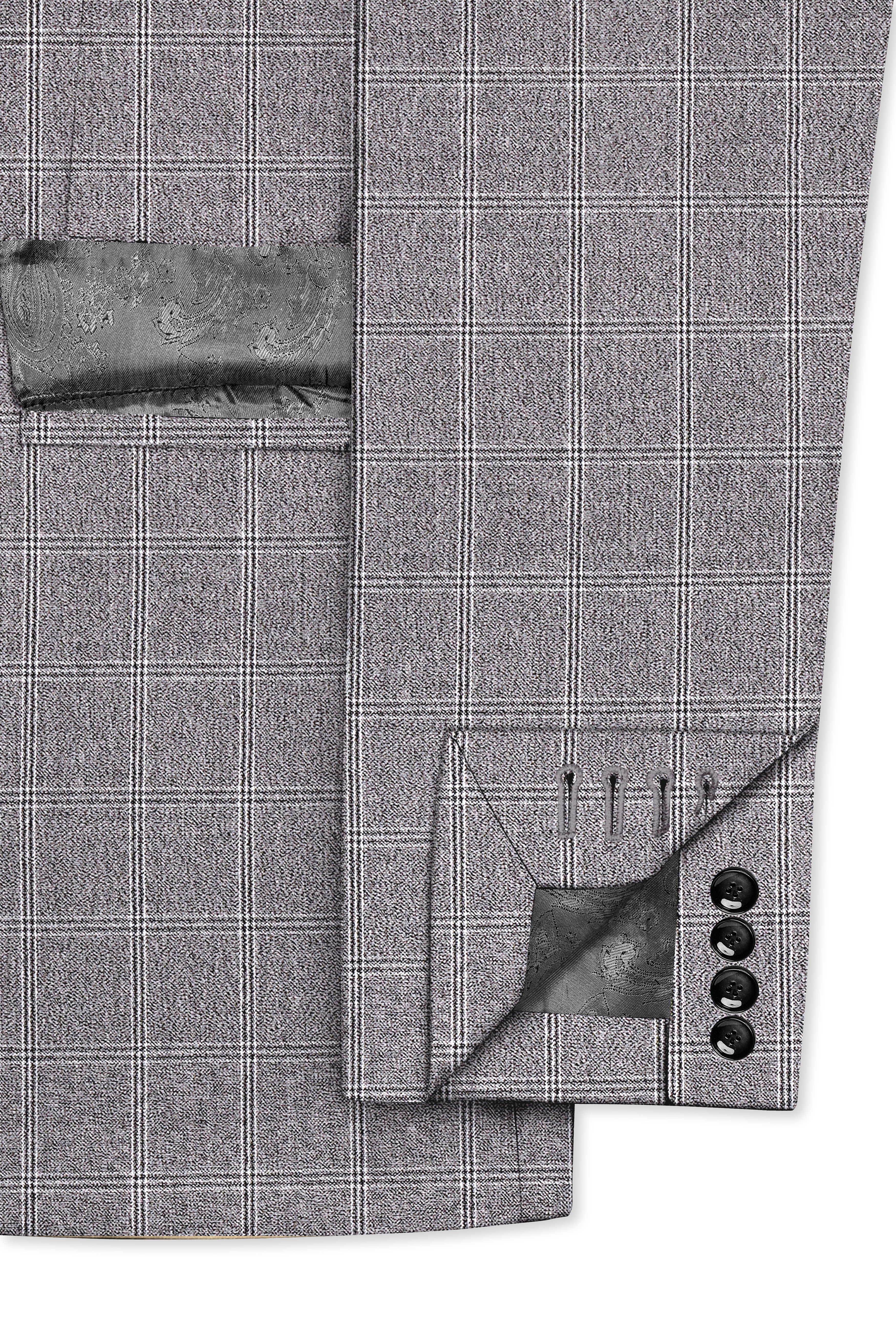 Manatee Grey windowpane Wool Rich Blazer