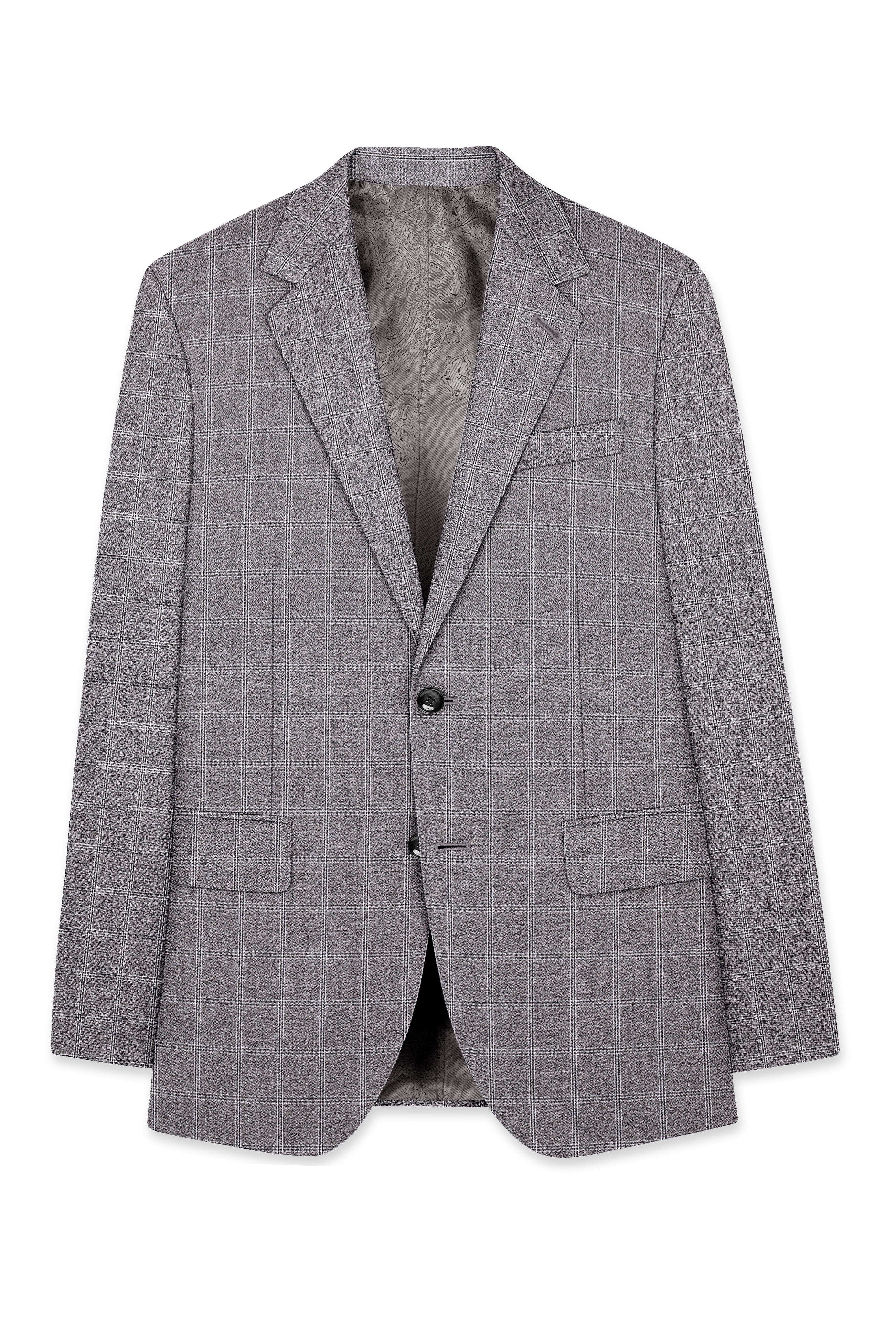 Manatee Grey windowpane Wool Rich Blazer