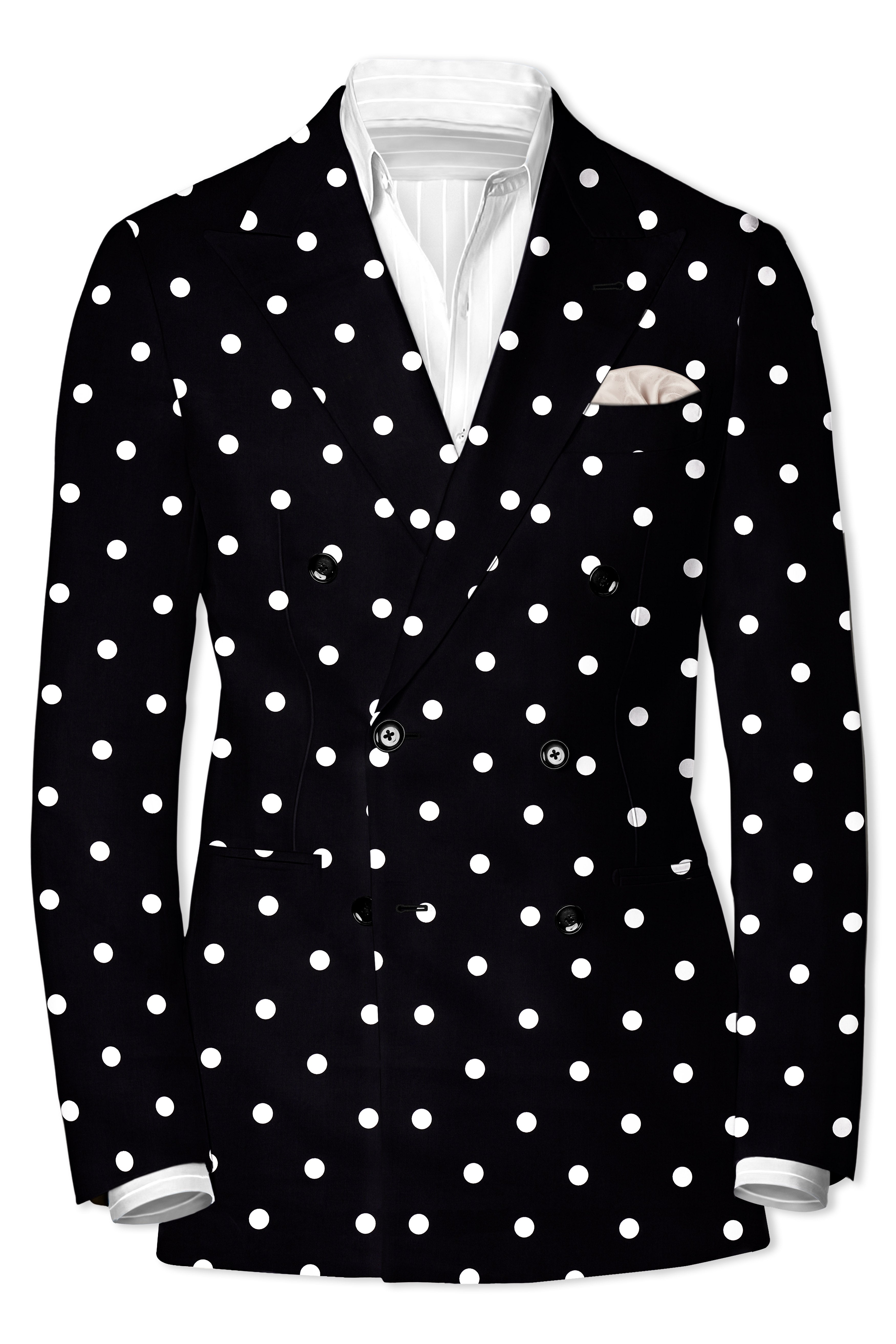 Jade Black Polka Print Double Breasted Blazer
