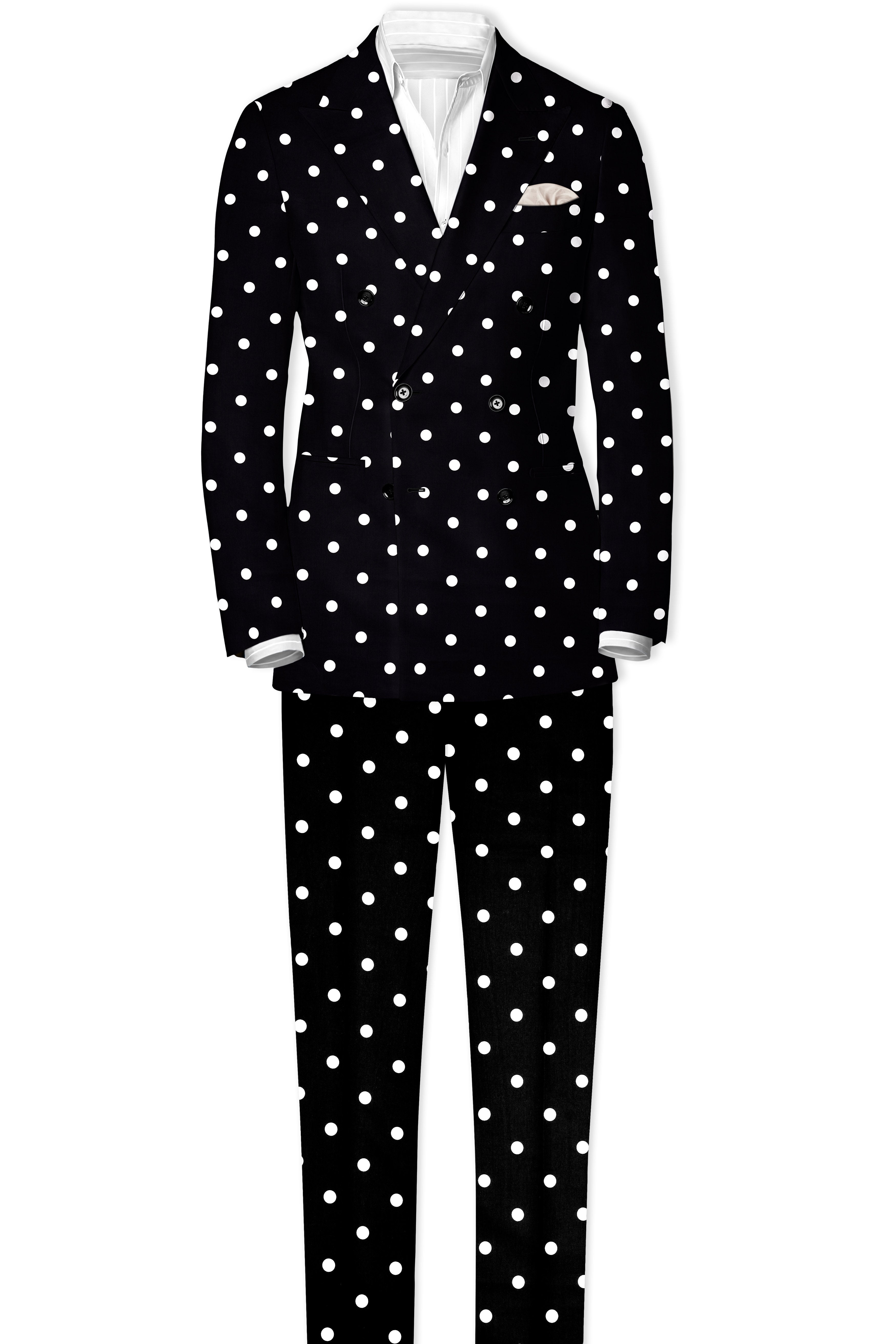 Jade Black Polka Print Double Breasted Blazer