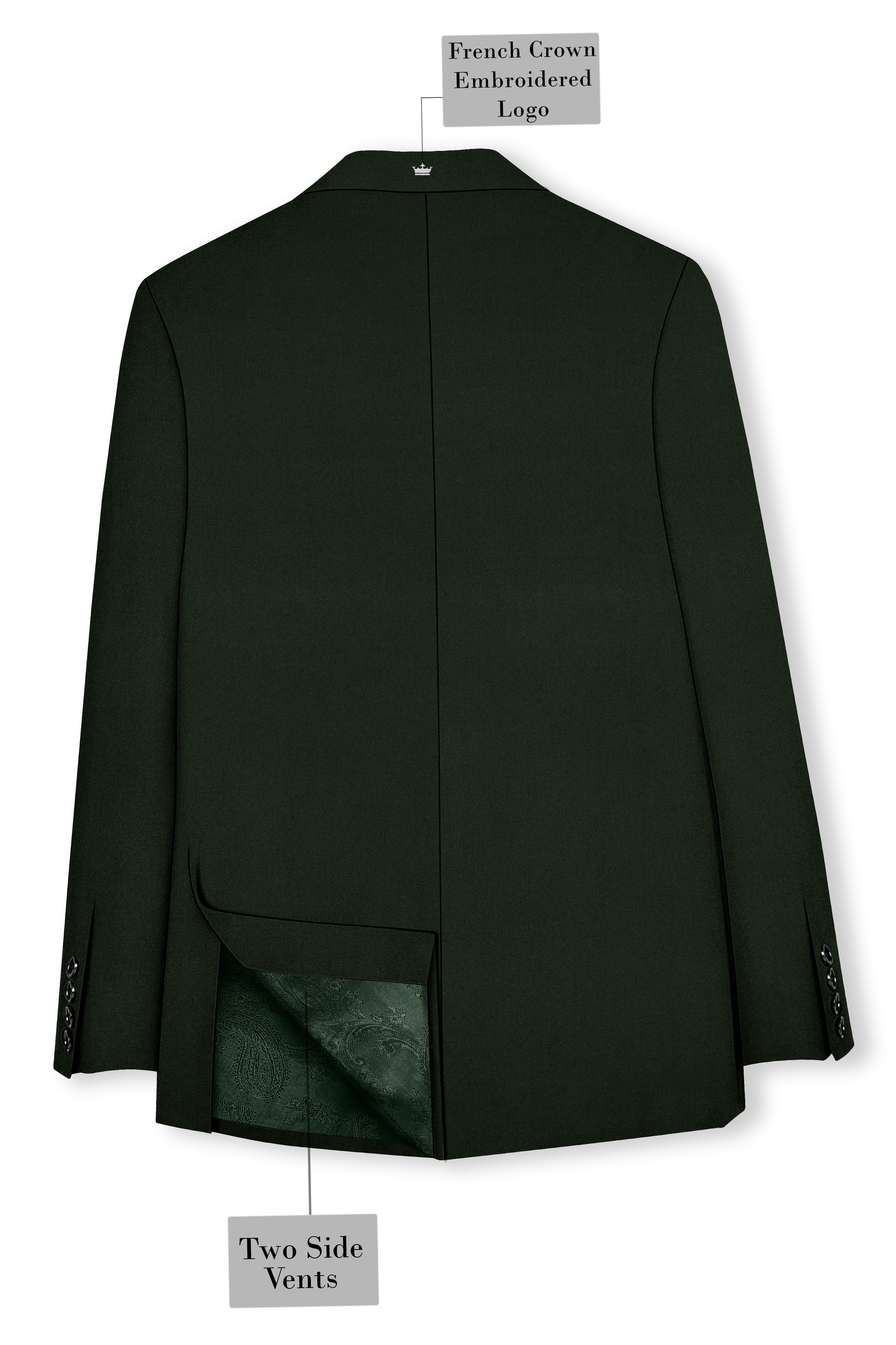 Juniper Green Subtle Sheen Double Breasted Blazer