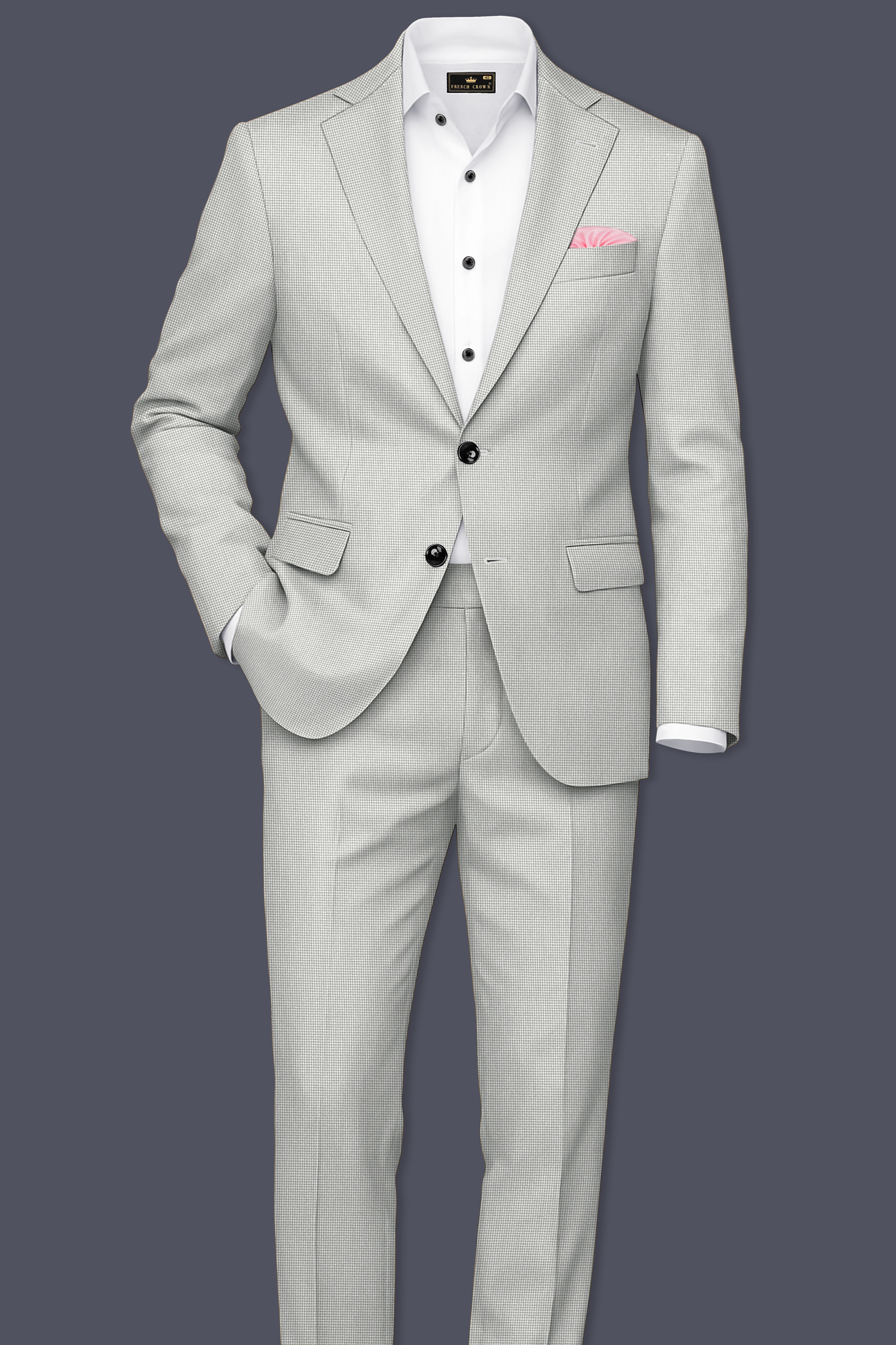 Shady Lady Grey houndstooth Wool Rich Blazer