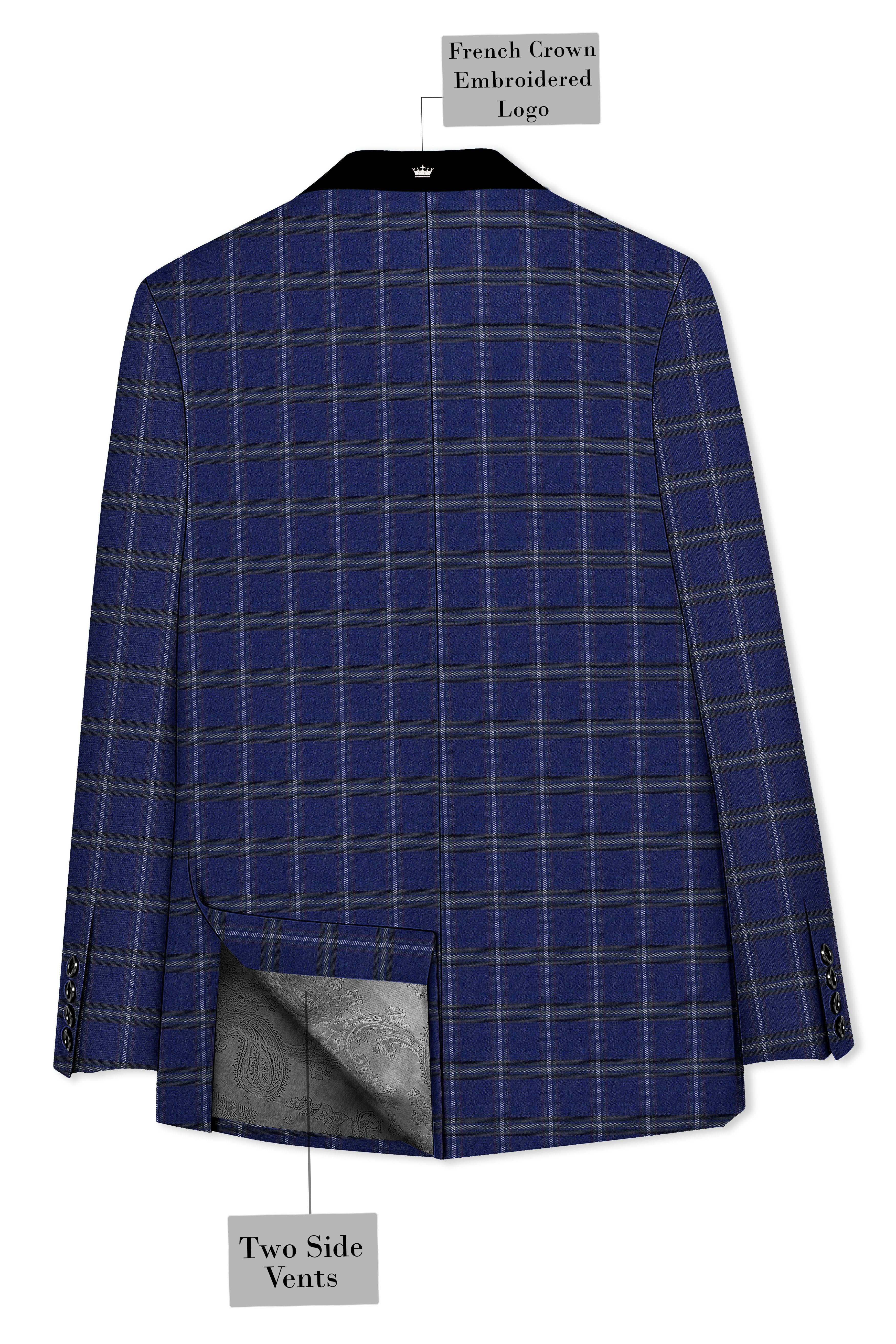 Rhino Blue Windowpane Woolrich Tuxedo Blazer