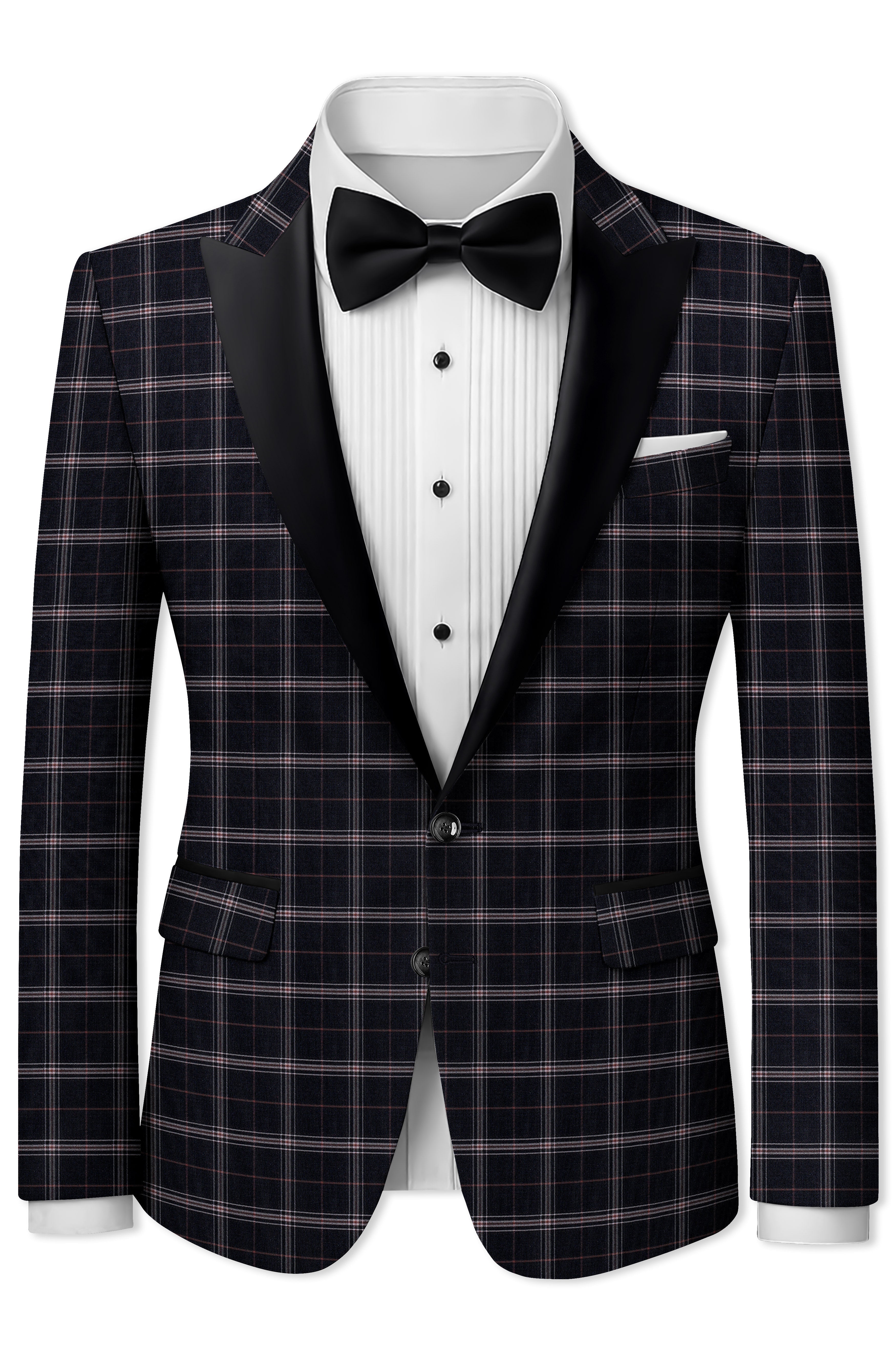 Mind Shaft Black Plaid Woolrich Tuxedo Blazer