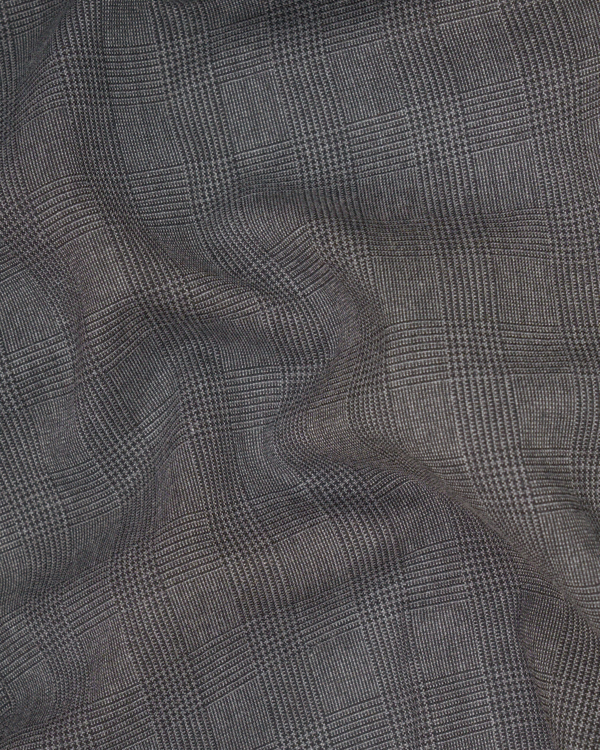 Wenge Gray Subtle Plaid Double Breasted Blazer