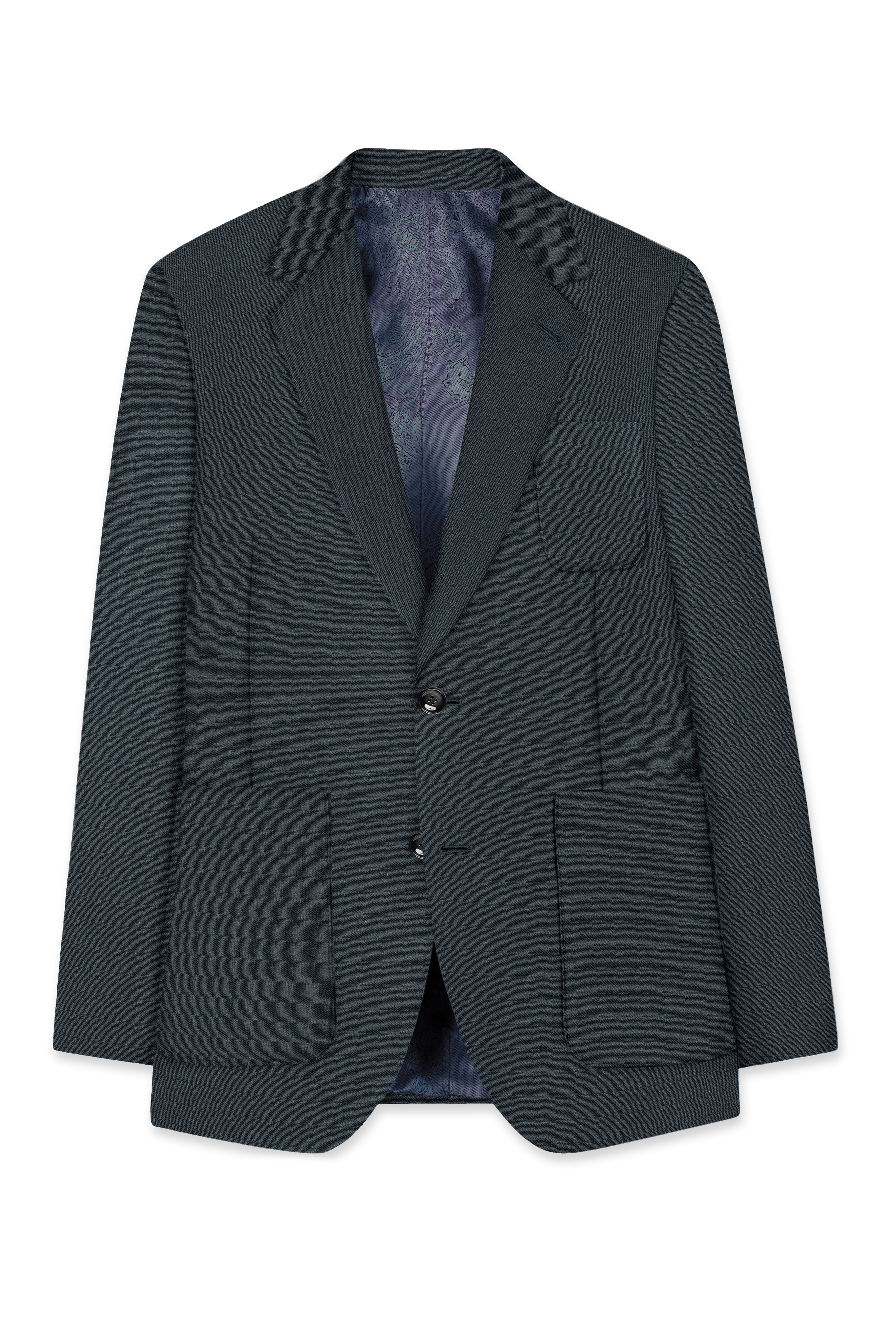 Limed Spruce Grey Single Breasted Premium Cotton Sports Blazer