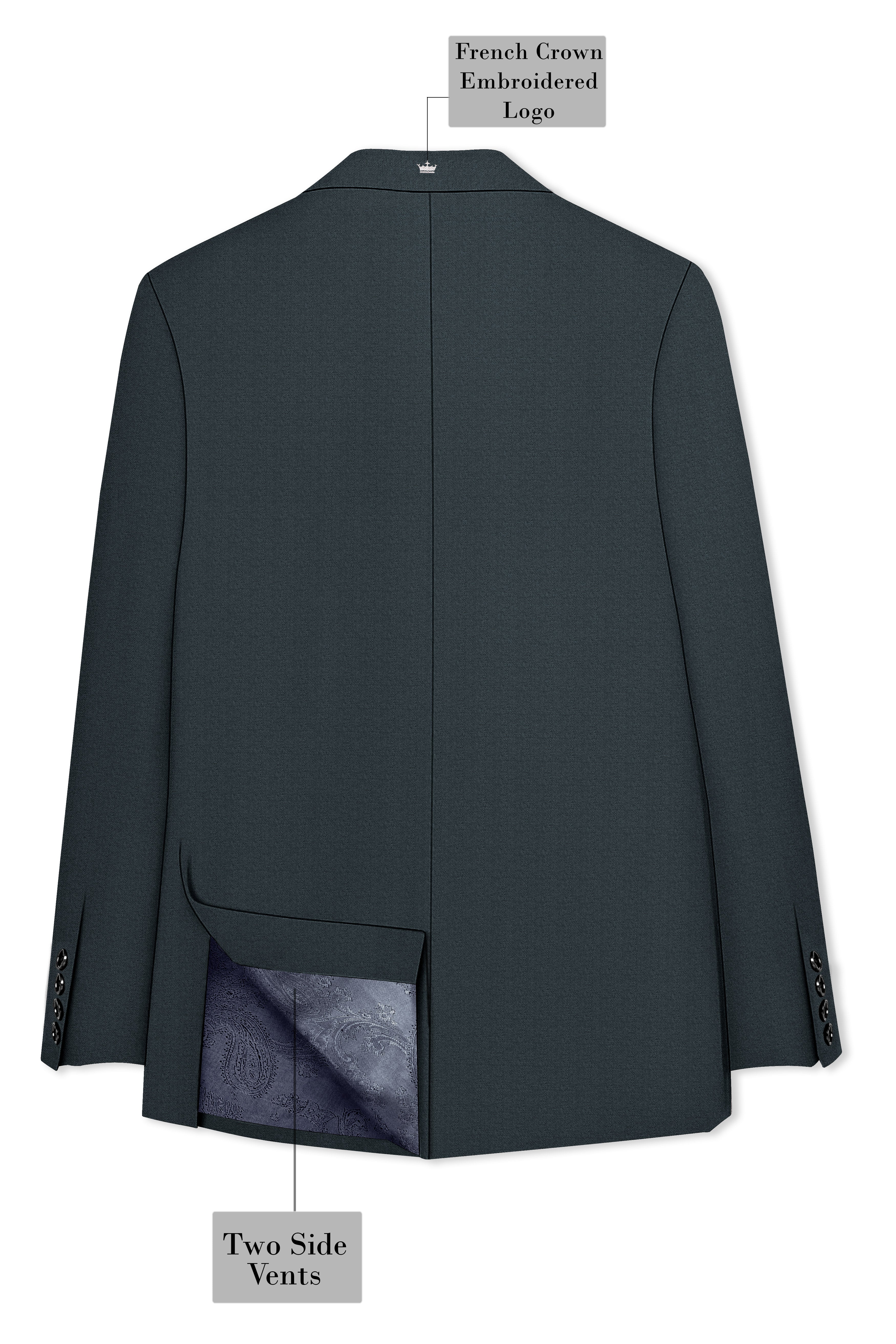 Limed Spruce Grey Single Breasted Premium Cotton Sports Blazer