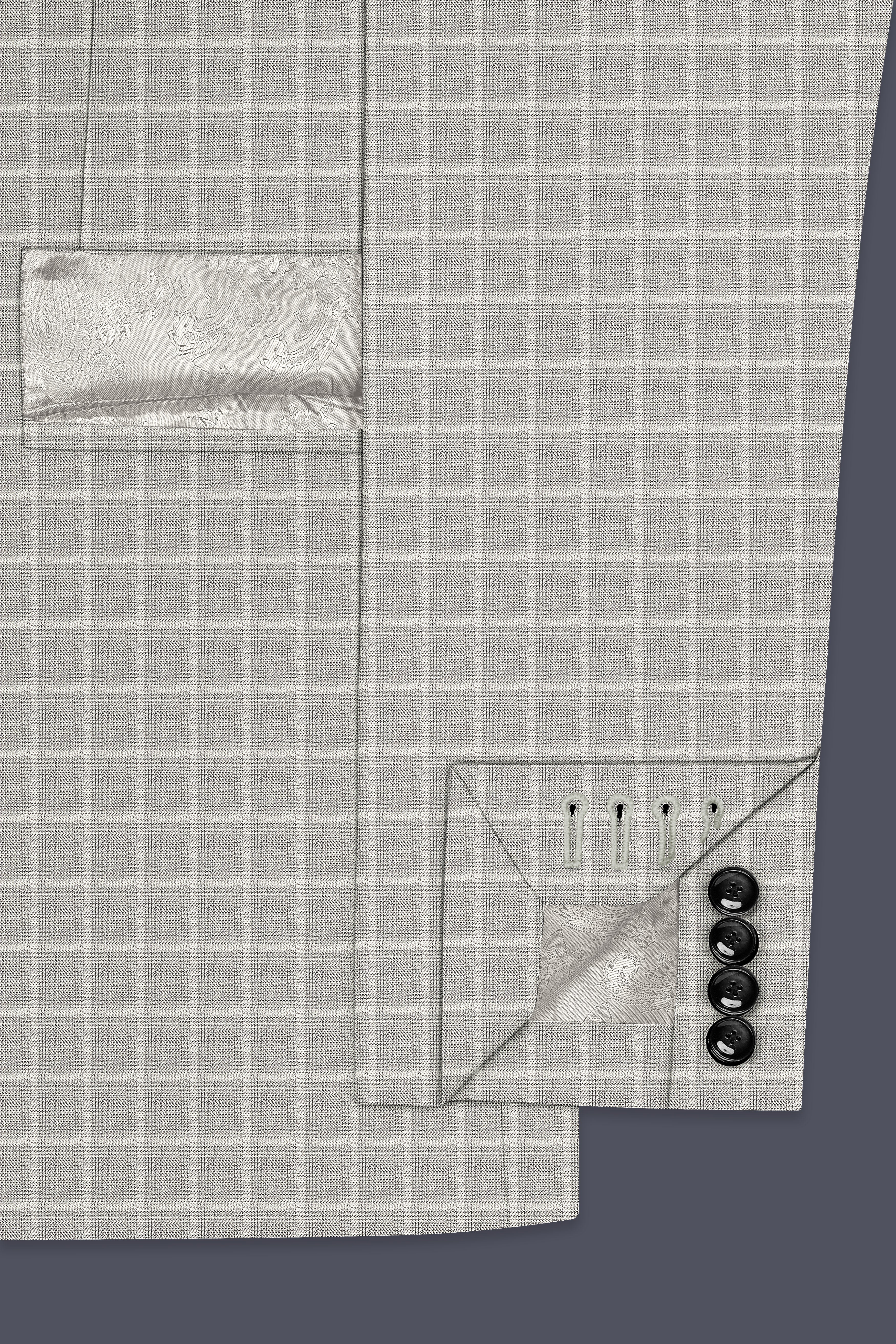 Timberwolf light Brown Plaid Double Breasted Blazer